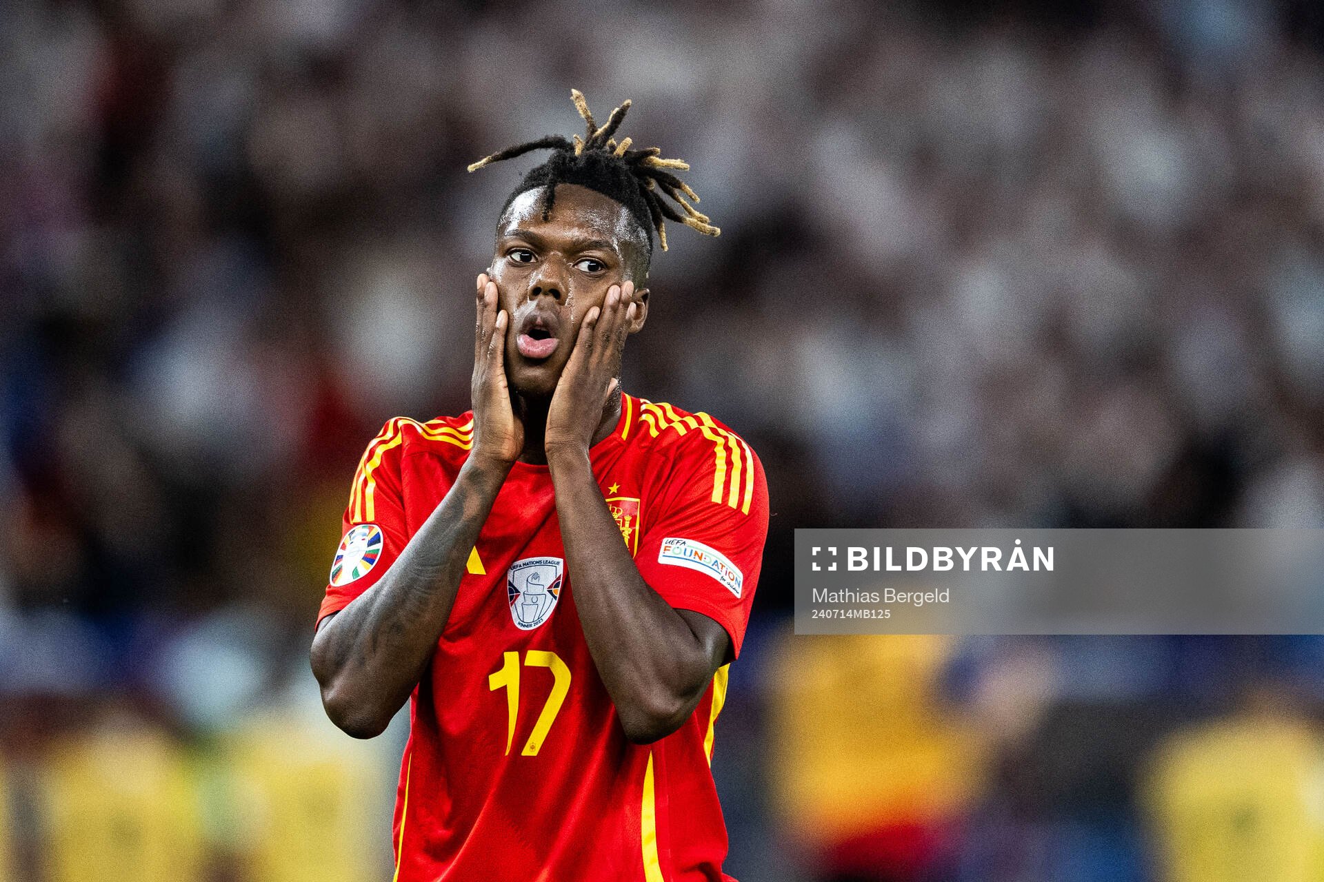 Nicholas Williams of Spain reacts