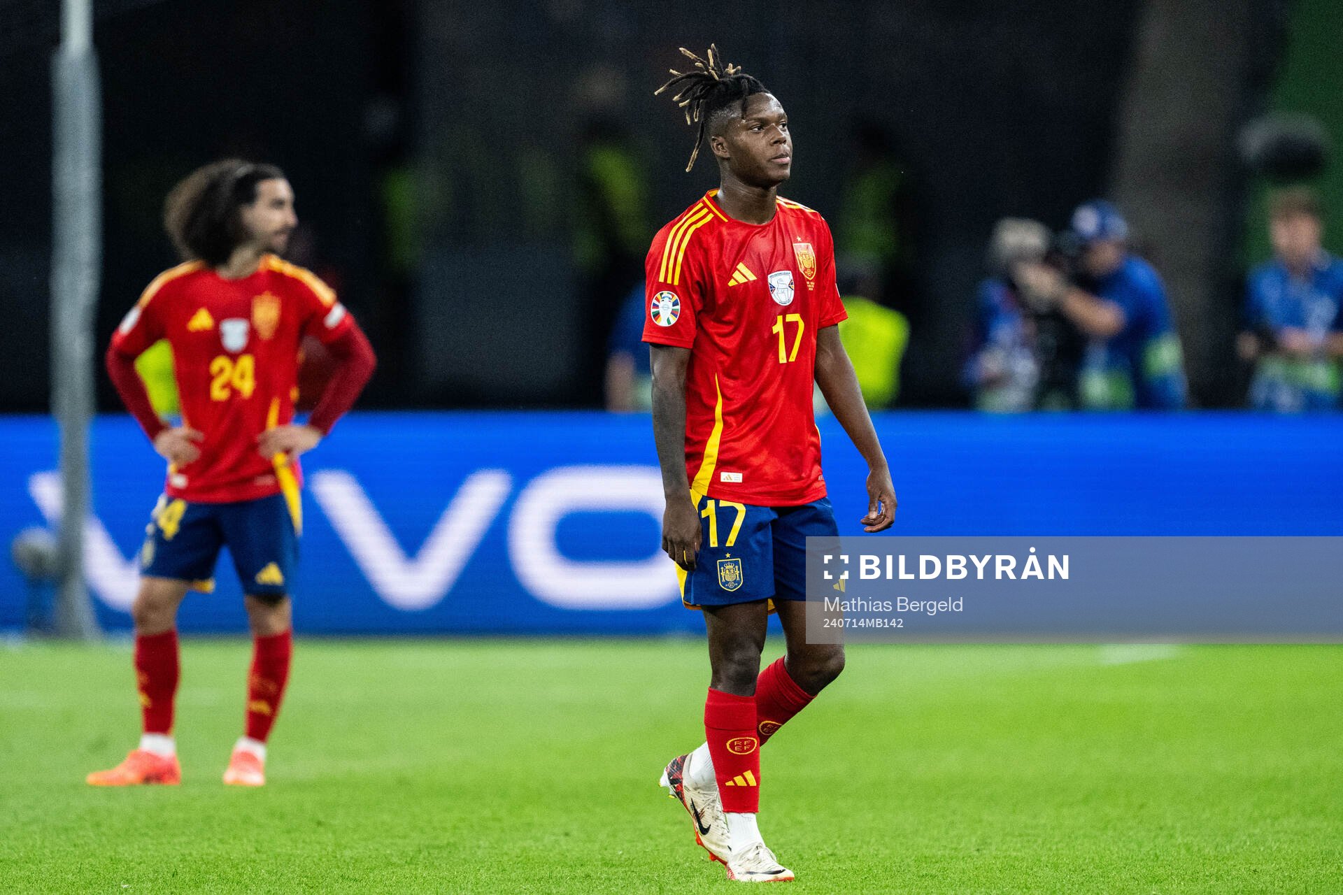 Nicholas Williams of Spain looks dejected