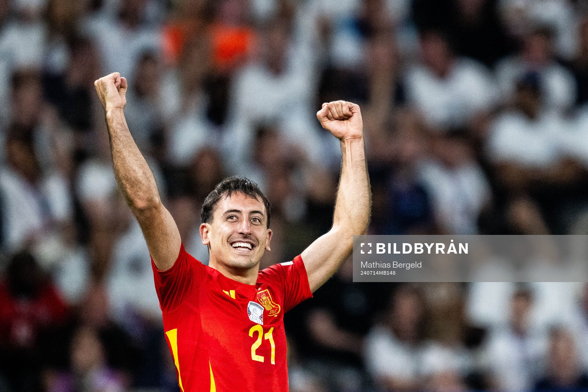 Mikel Oyarzabal of Spain celebrates