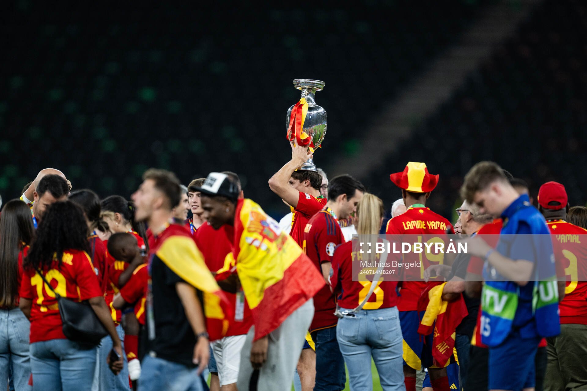 Robin Aime Le Normand Mainfray of Spain celebrates with the