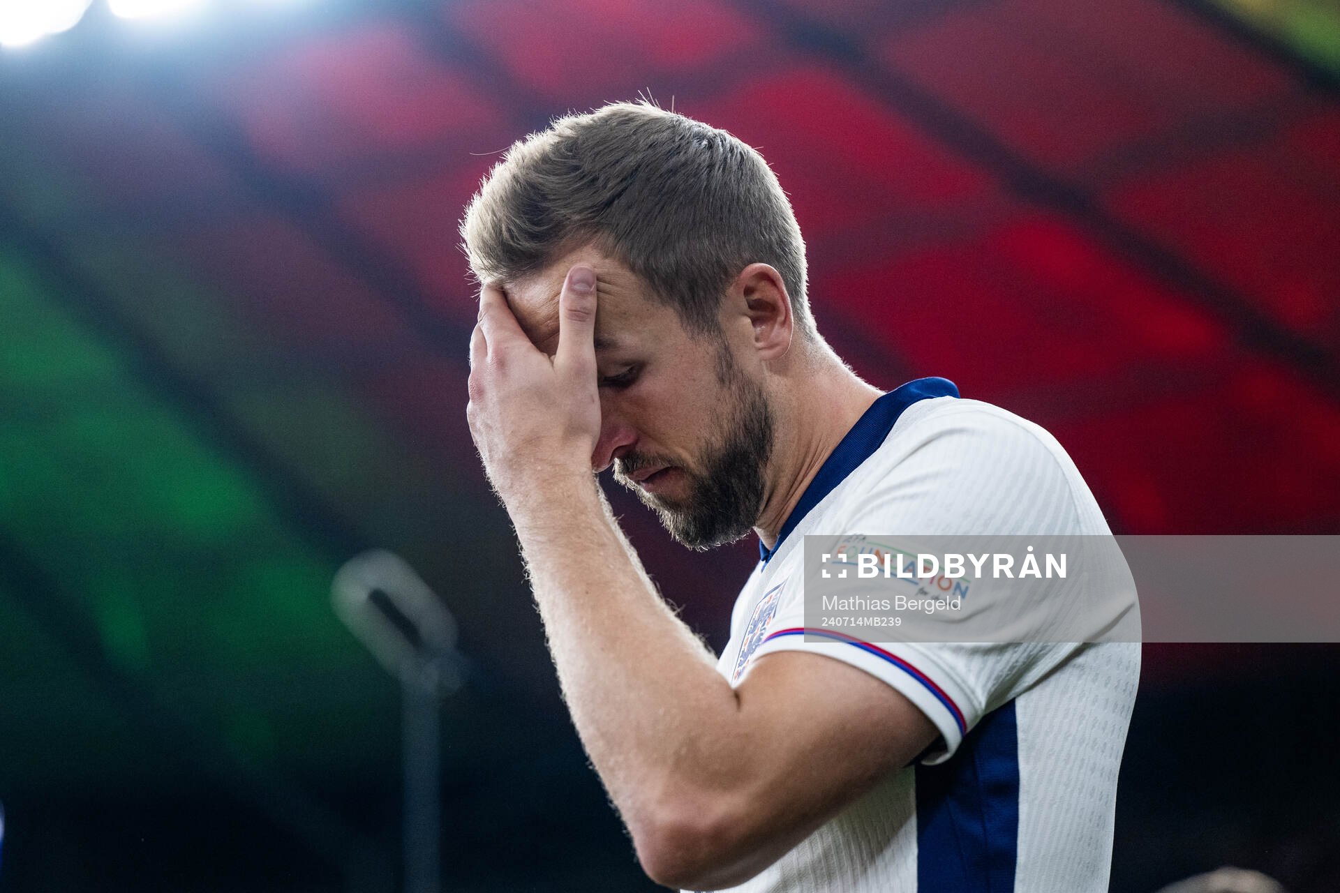 Harry Kane of England looks dejected