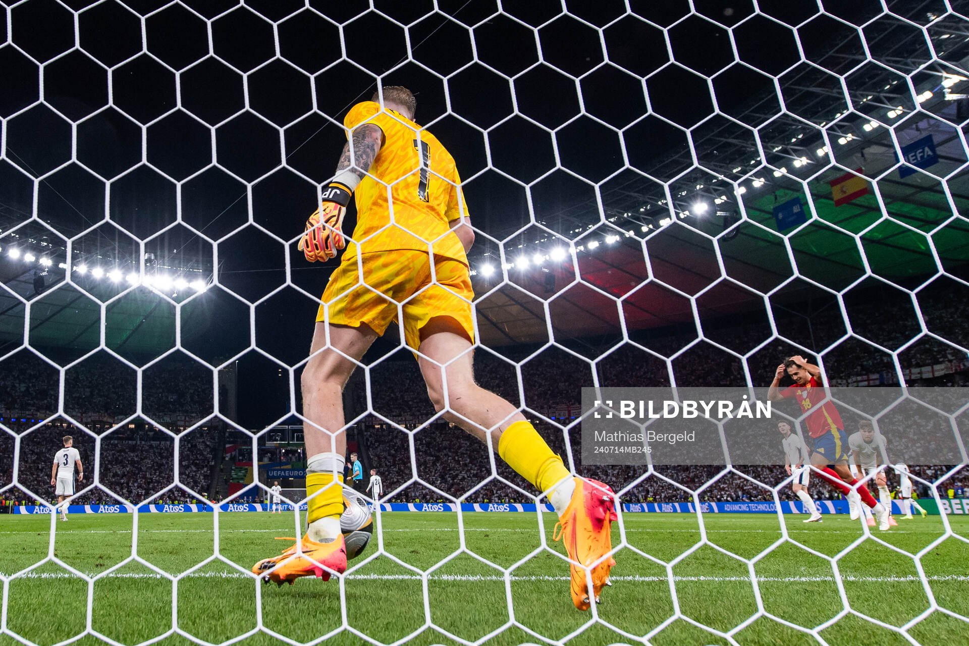 Goalkeeper Jordan Pickford of England looks dejected