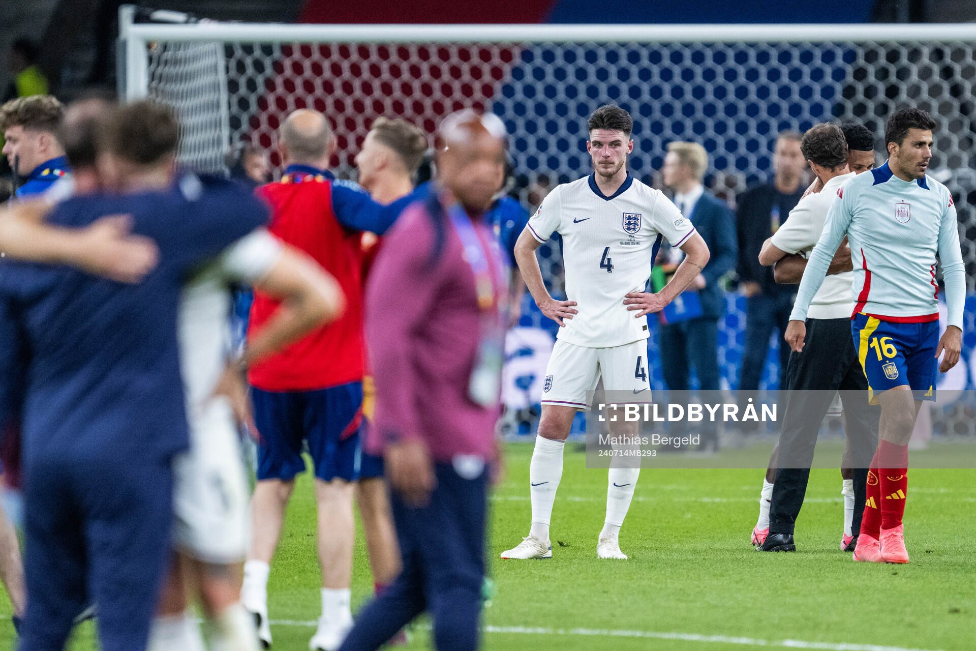 Declan Rice of England looks dejected
