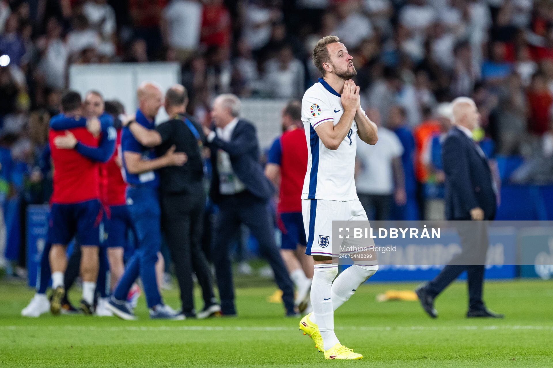 Harry Kane of England looks dejected