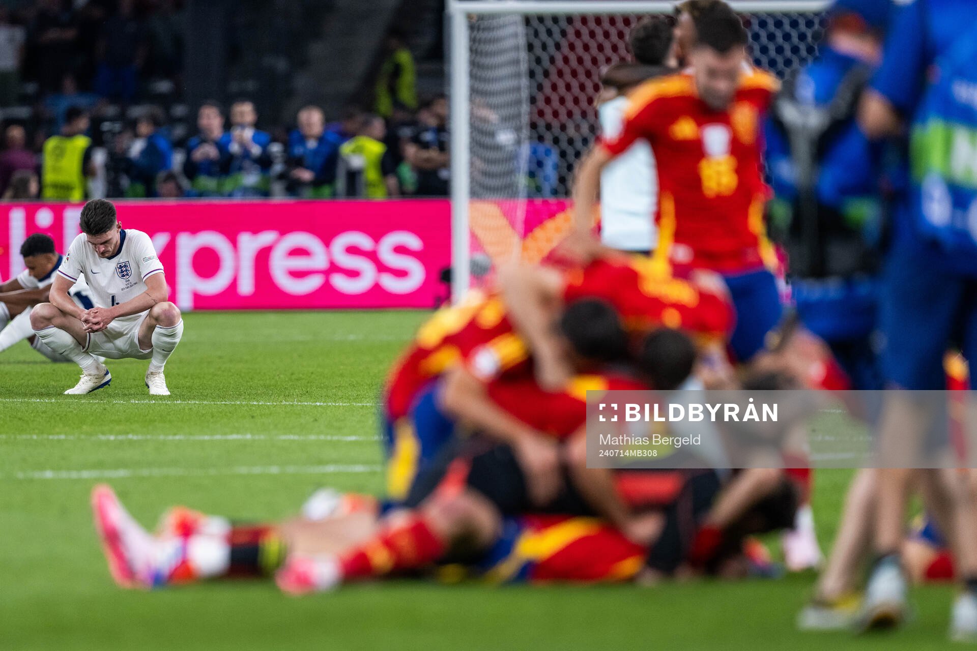 Declan Rice of England looks dejected