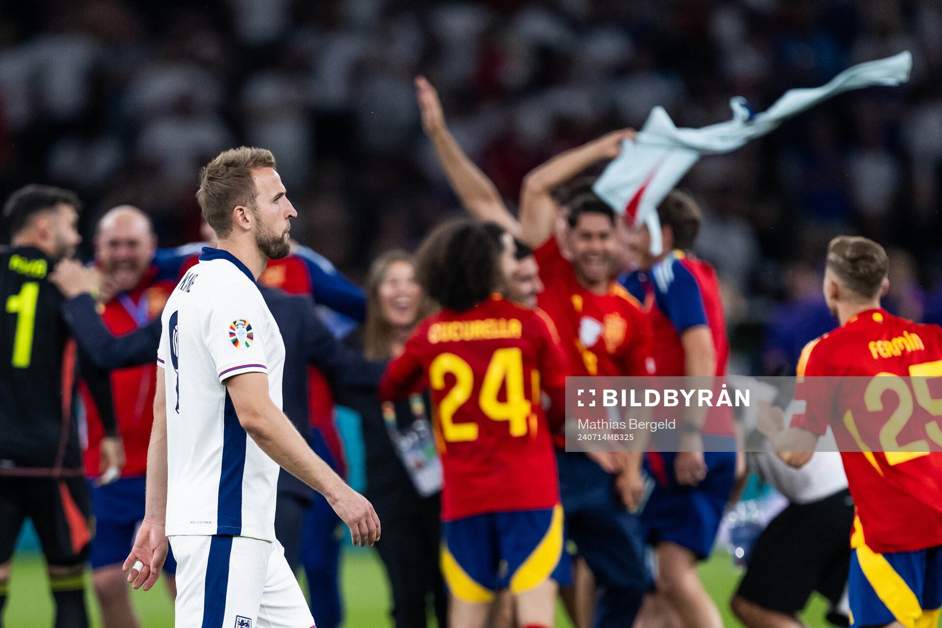 Harry Kane of England looks dejected
