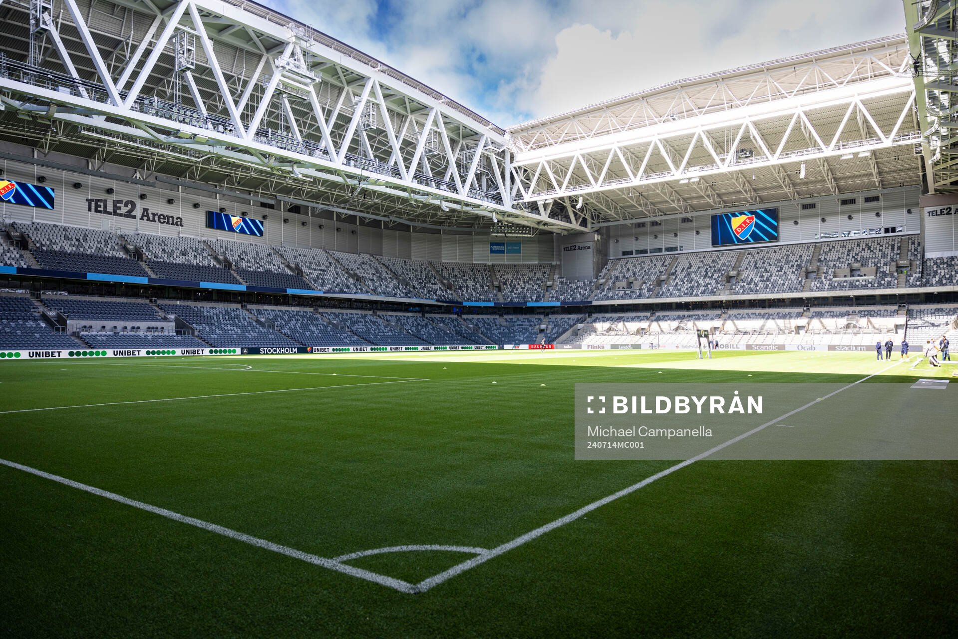Generell vy på Tele2 Arena innan fotbollsmatchen i
