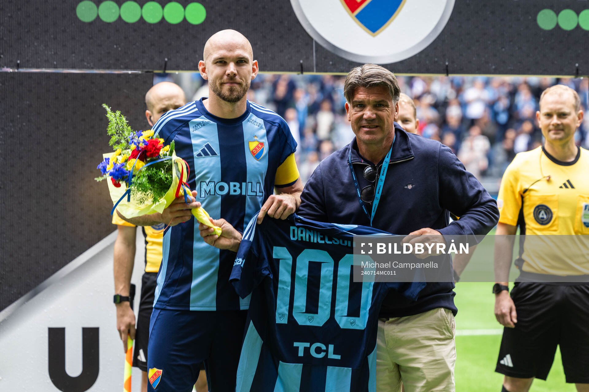 Djurgårdens Marcus Danielson hyllas för 100 matcher av