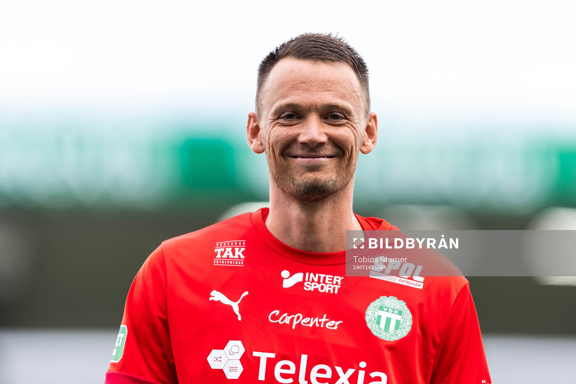 Västerås målvakt Anton Fagerström under fotbollsmatchen i Allsvenskan mellan Västerås och IFK Norrköping den 14 juli 2024 i Västerås.