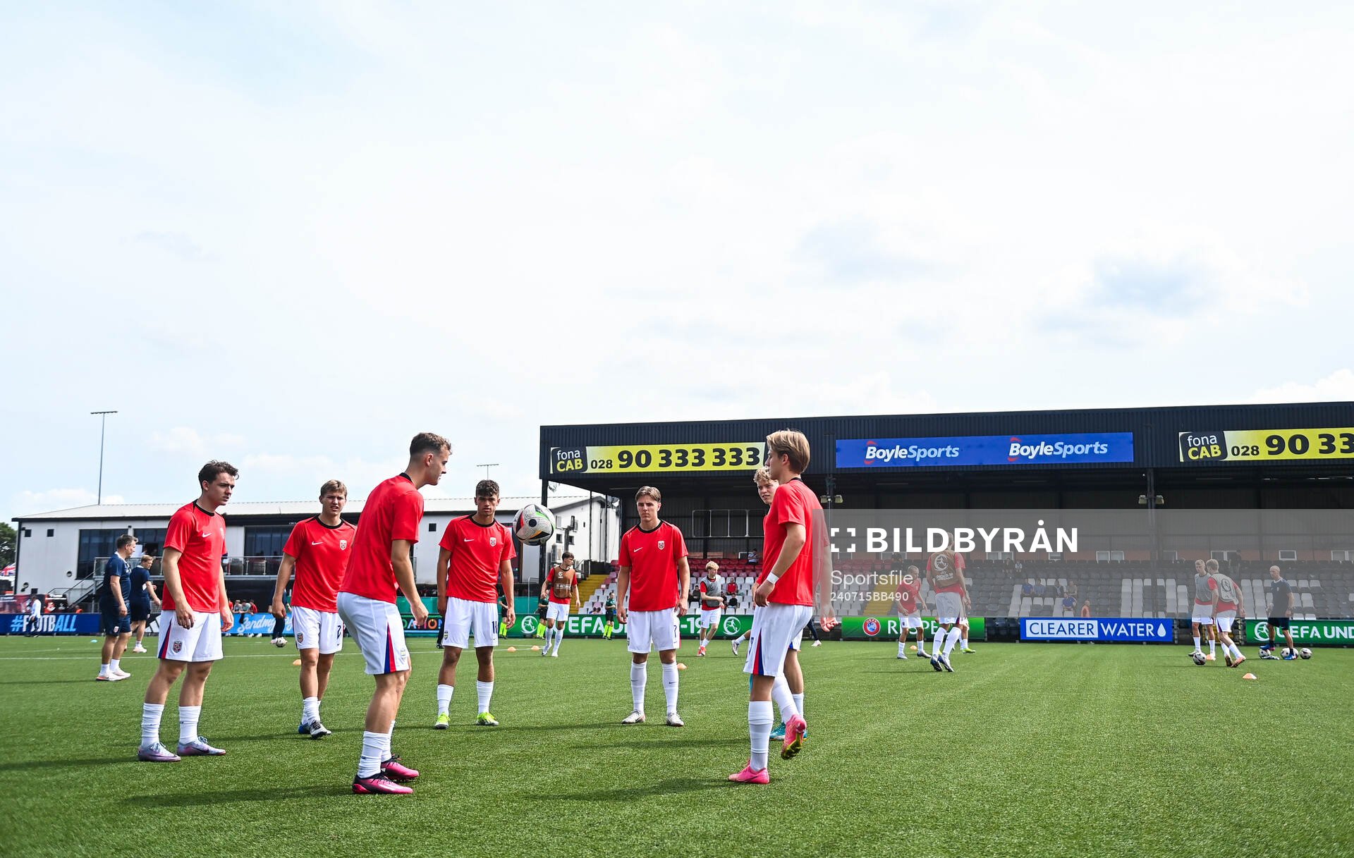 Norway players warmup