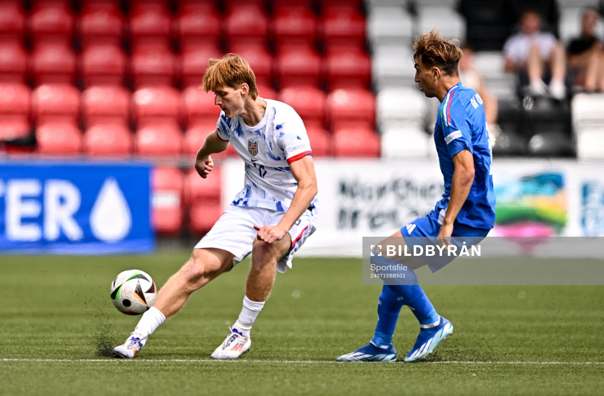 Håkon Røsten of Norway in action against Luca Di Maggio