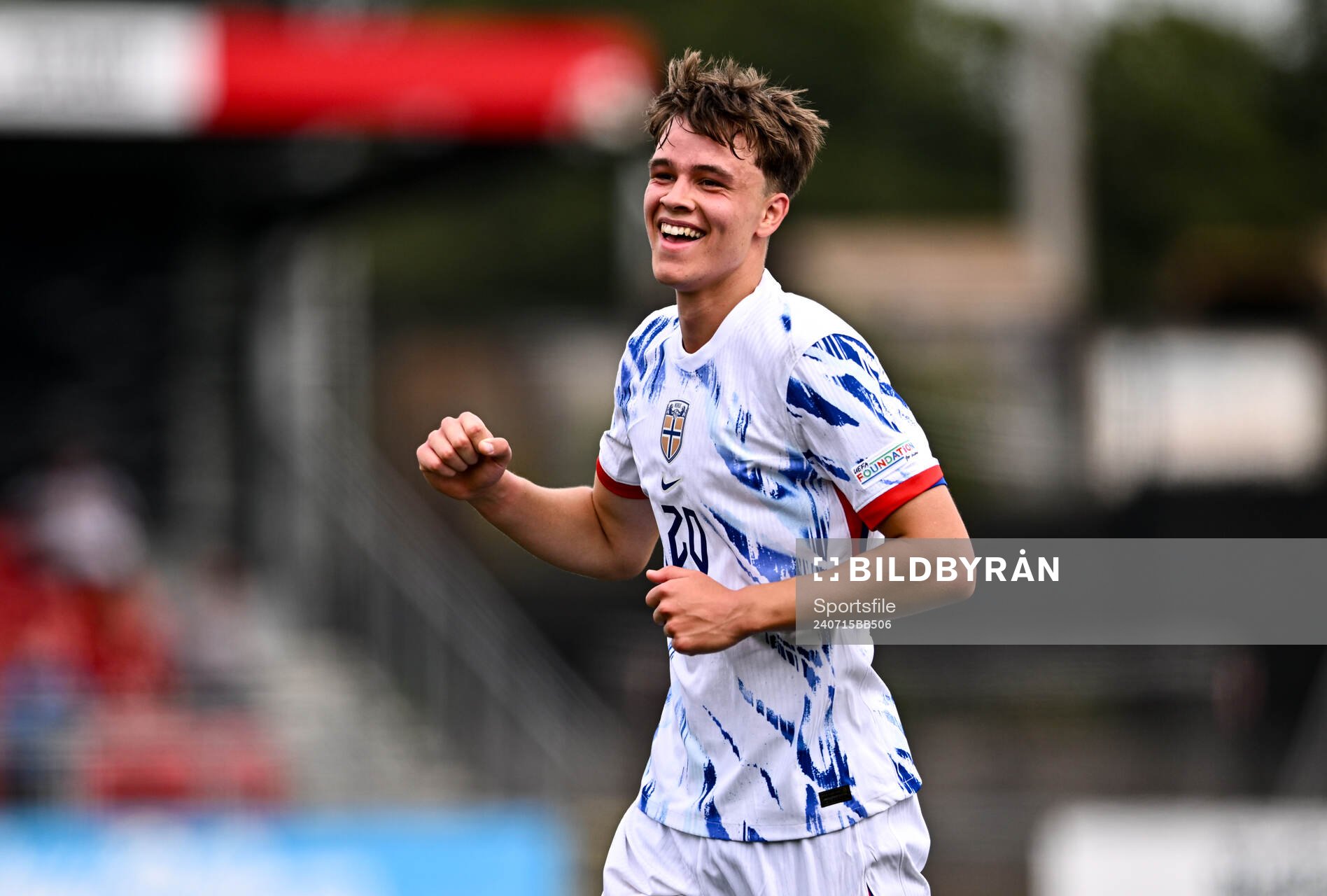 Daniel Braut of Norway celebrates