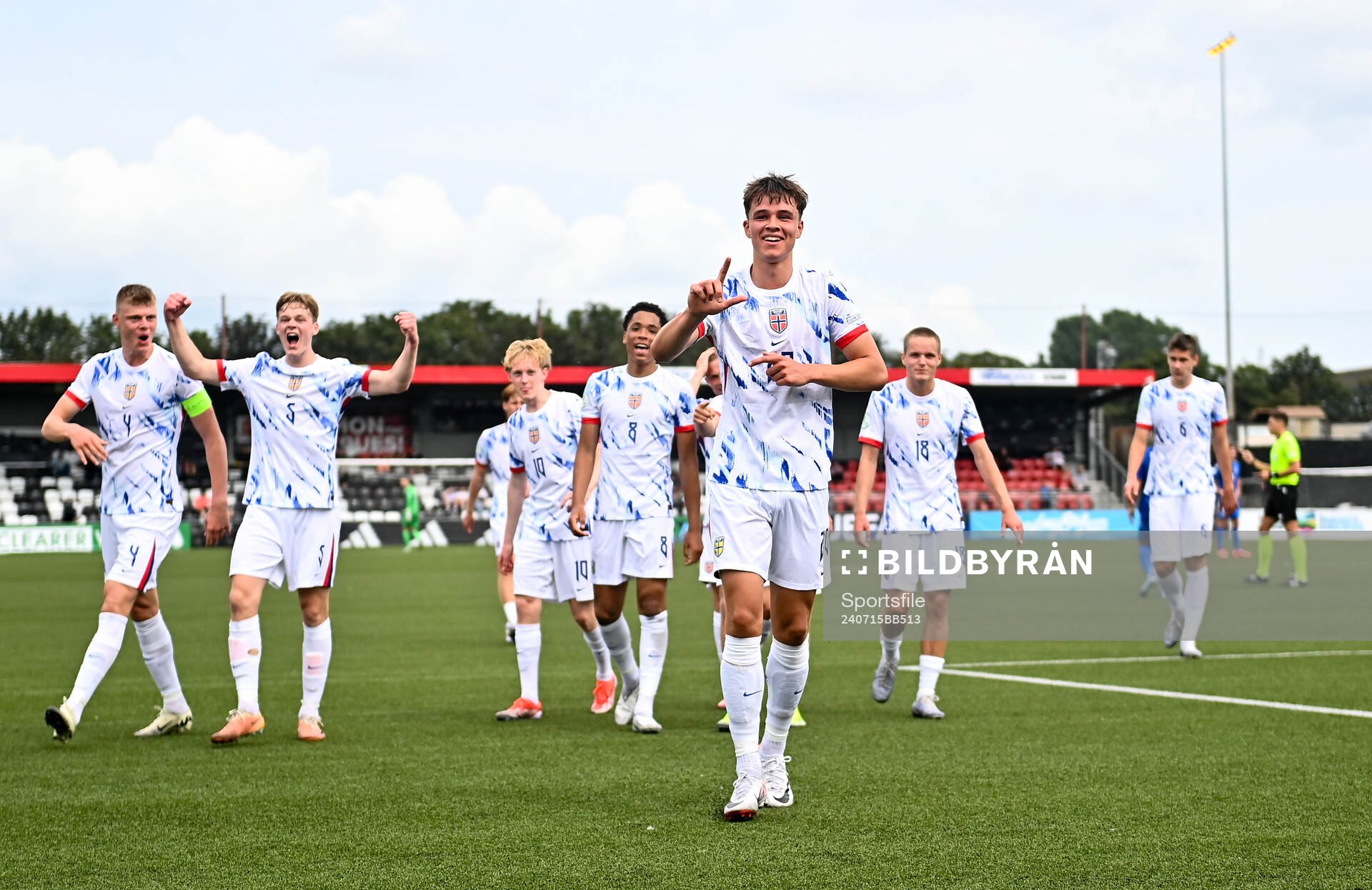 Daniel Braut of Norway celebrates