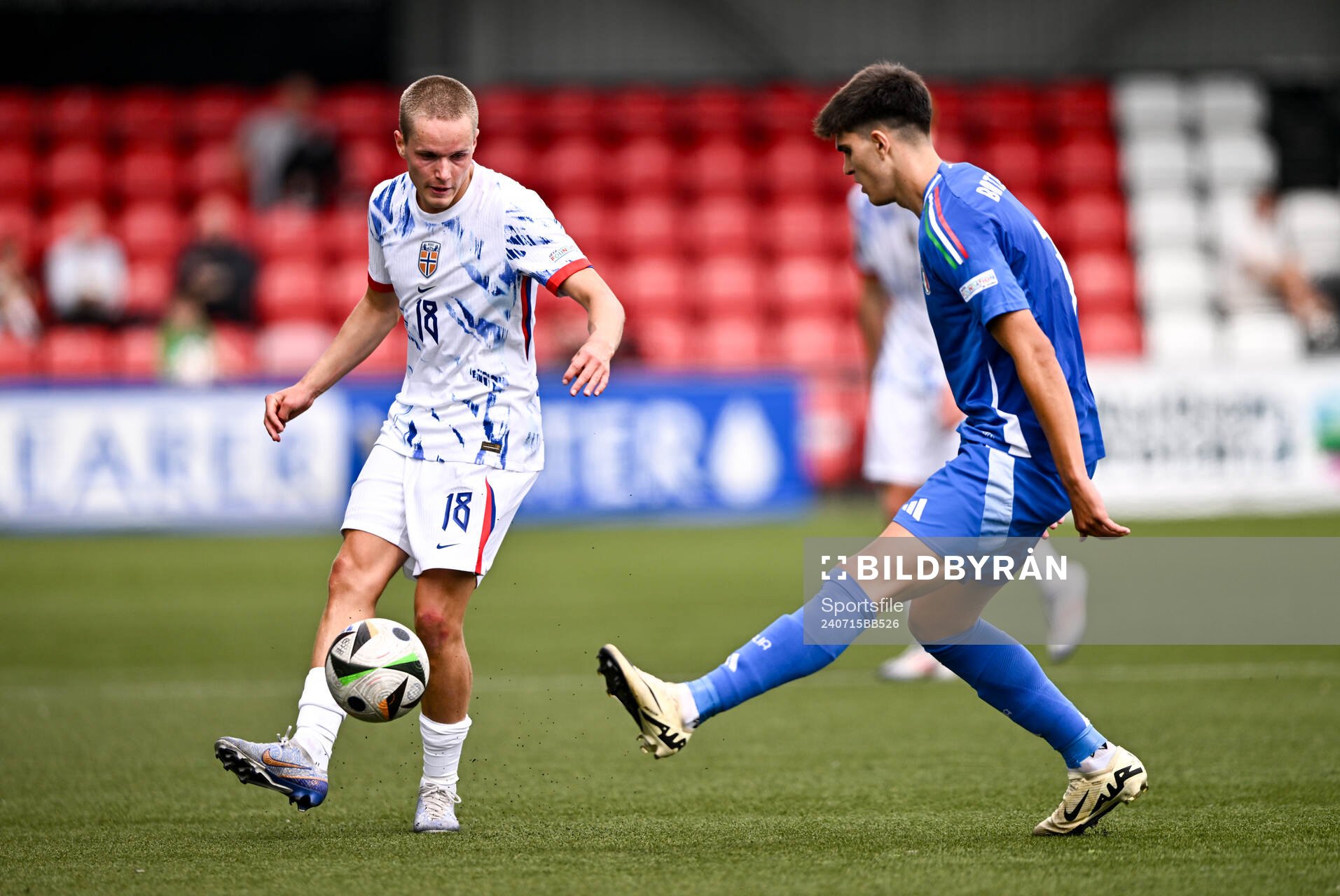 Mats Pedersen of Norway in action against Davide Bartesaghi