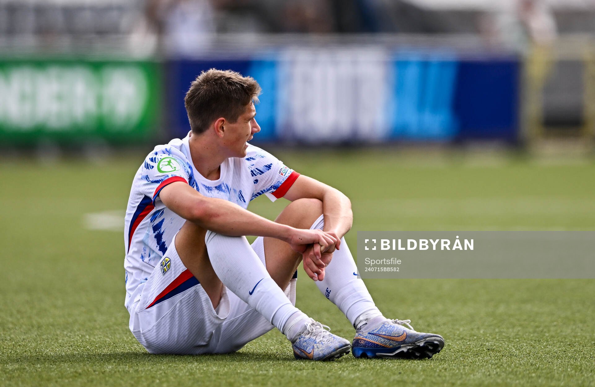 Eivind Helland of Norway dejected at the final whistle of