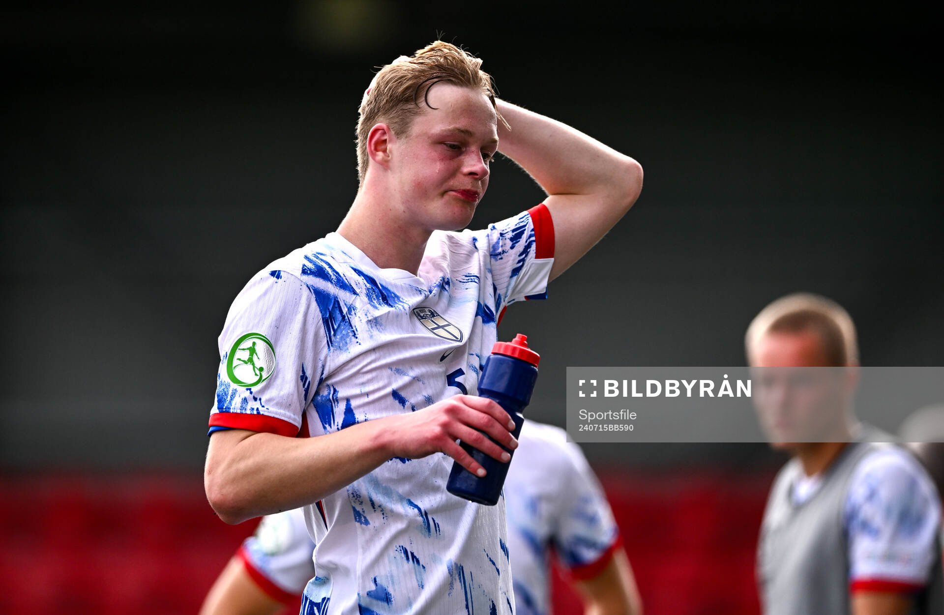 Rasmus Holten of Norway reacts