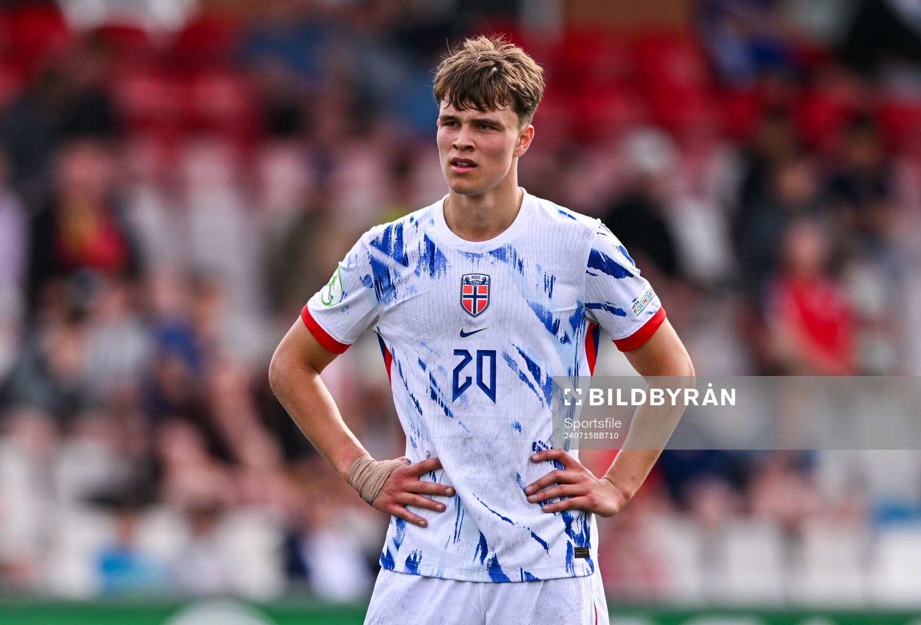 Daniel Braut of Norway reacts