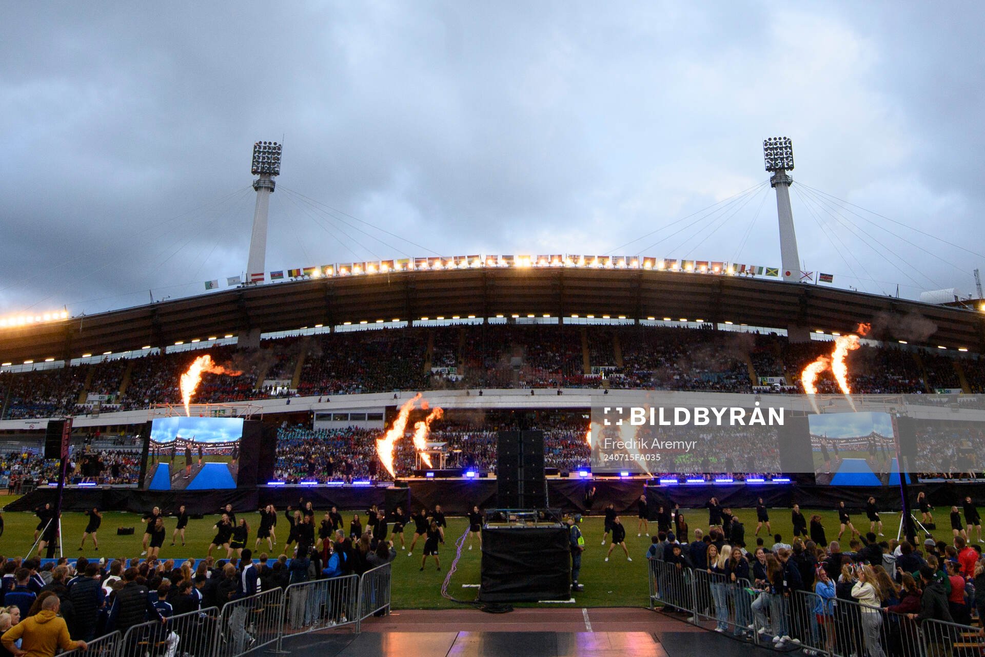 Nya Ullevi under invigningen av Gothia Cup den 15 juli 2024 i Göteborg. 