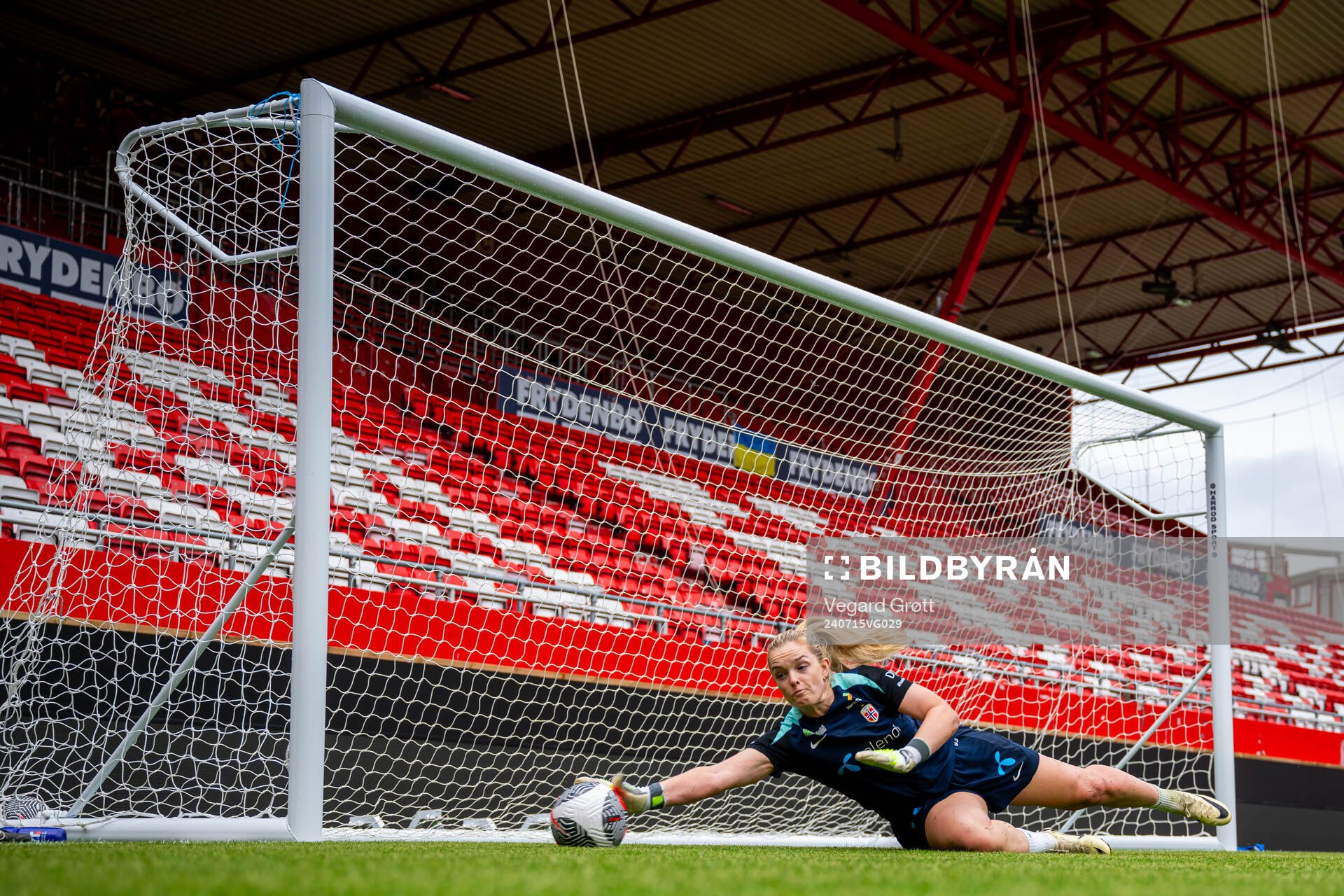 Goalkeeper Guro Pettersen of the Norwegian women's national