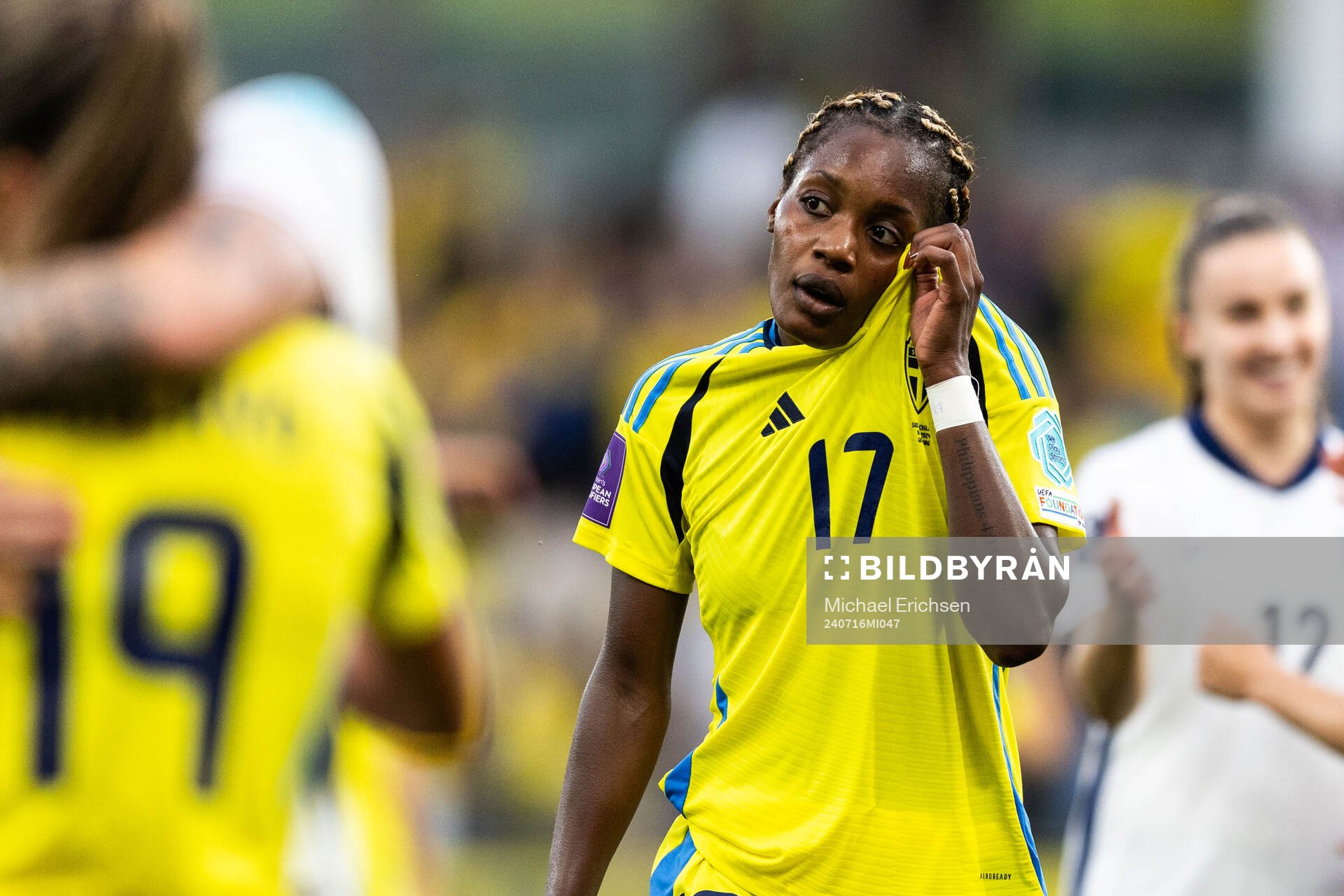 Evelyn Ijeh of Sweden looks dejected
