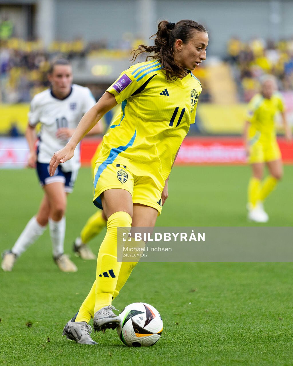Rusul Rosa Kafaji of Sweden during the UEFA Women's Euro Qualifier football match between Sweden and England on July 16, 2024 in Göteborg.