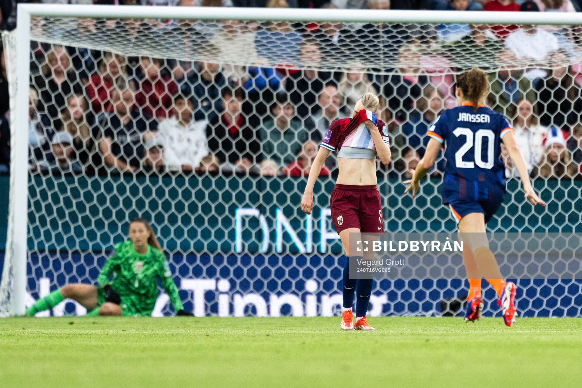 Karina Sævik of Norway looks dejected