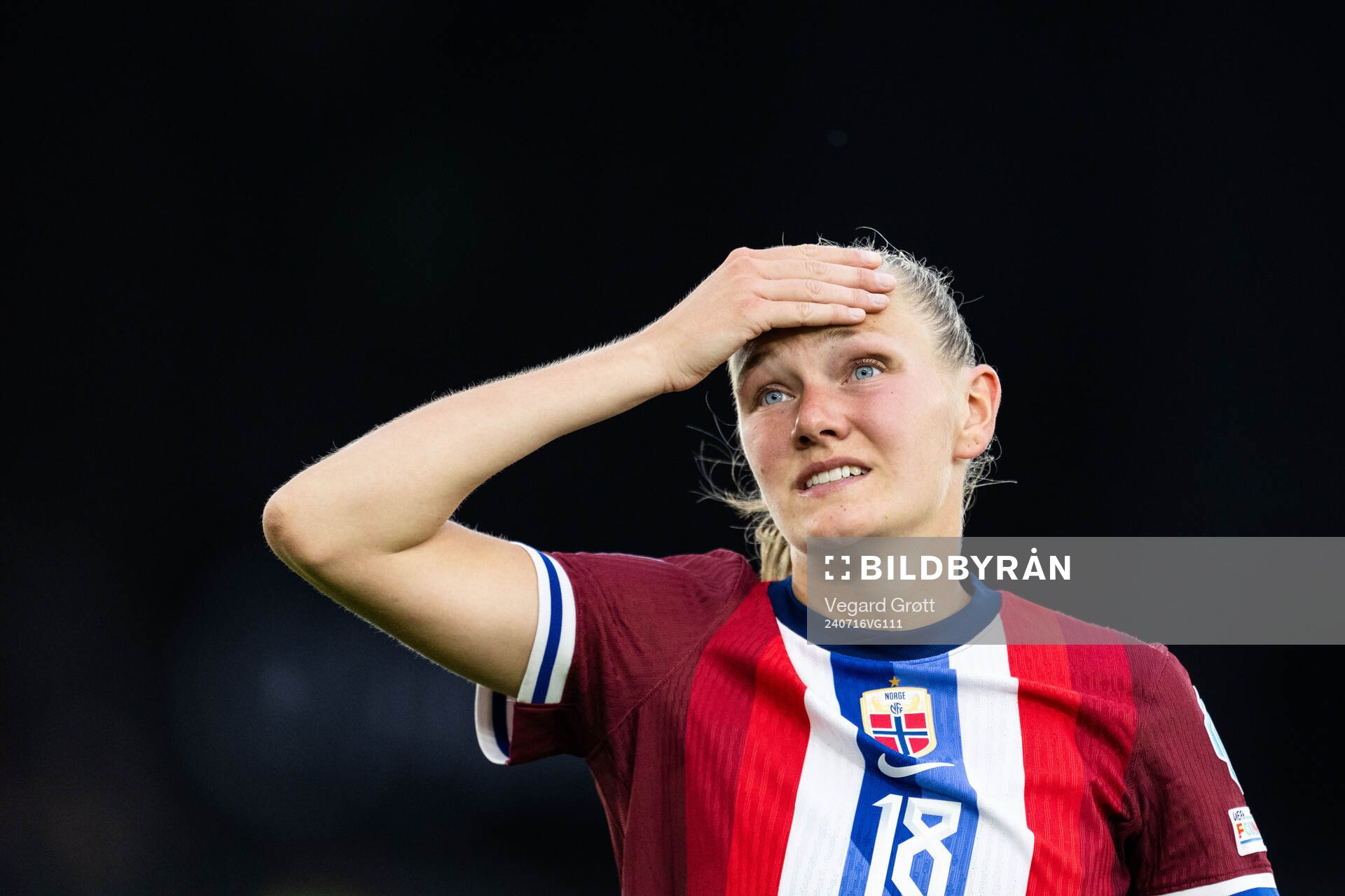 Frida Maanum of Norway looks dejected