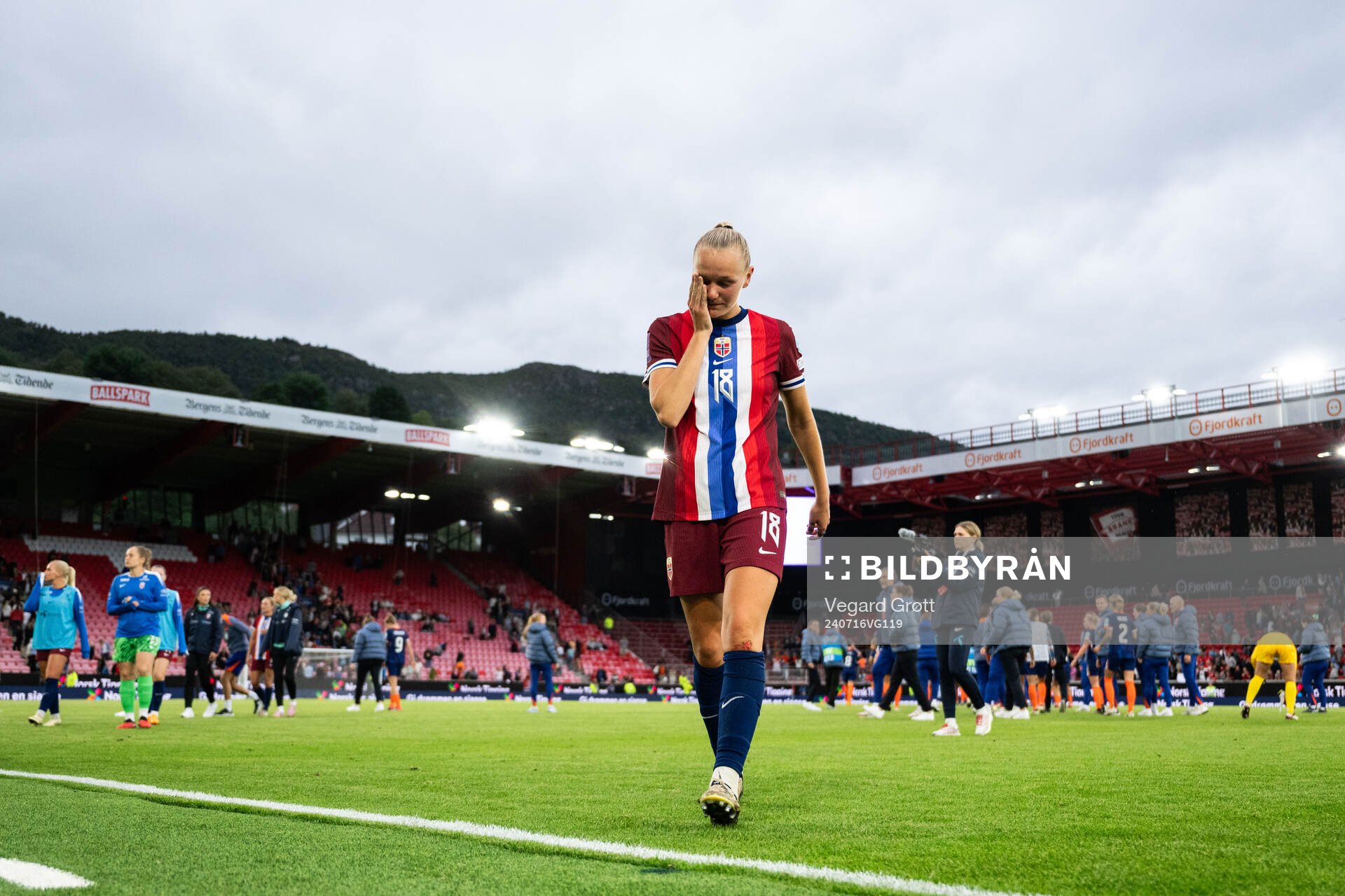 Frida Maanum of Norway looks dejected
