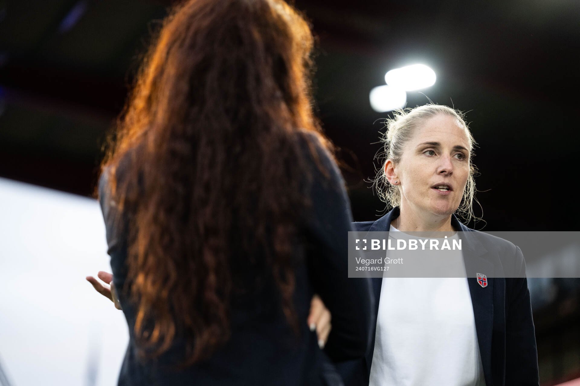 Head coach Gemma Grainger of Norway after the UEFA Women's Euro Qualifier football match between Norway and Netherlands on July 16, 2024 in Bergen.