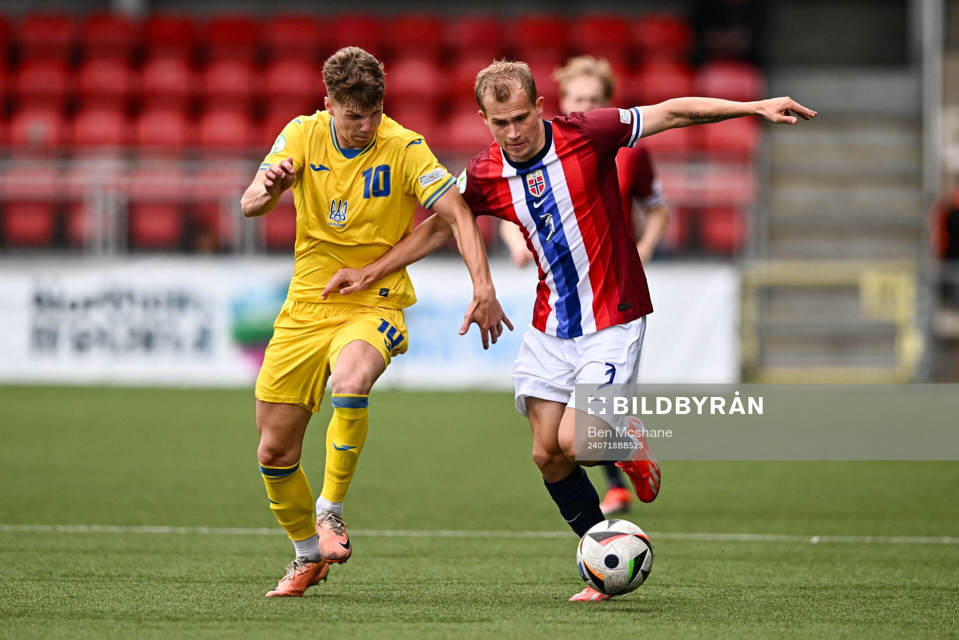 Aleksander Andresen of Norway in action against Andrii