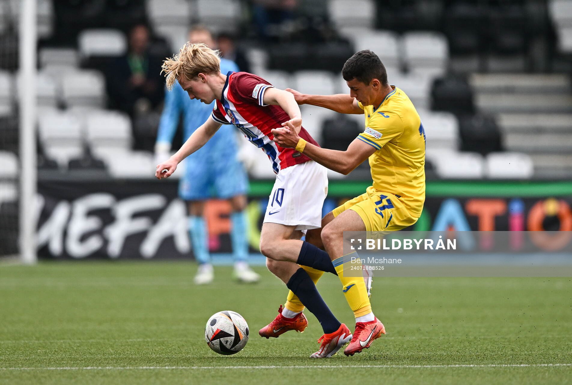 Sondre Granaas of Norway in action against Ramik Hadzhyiev