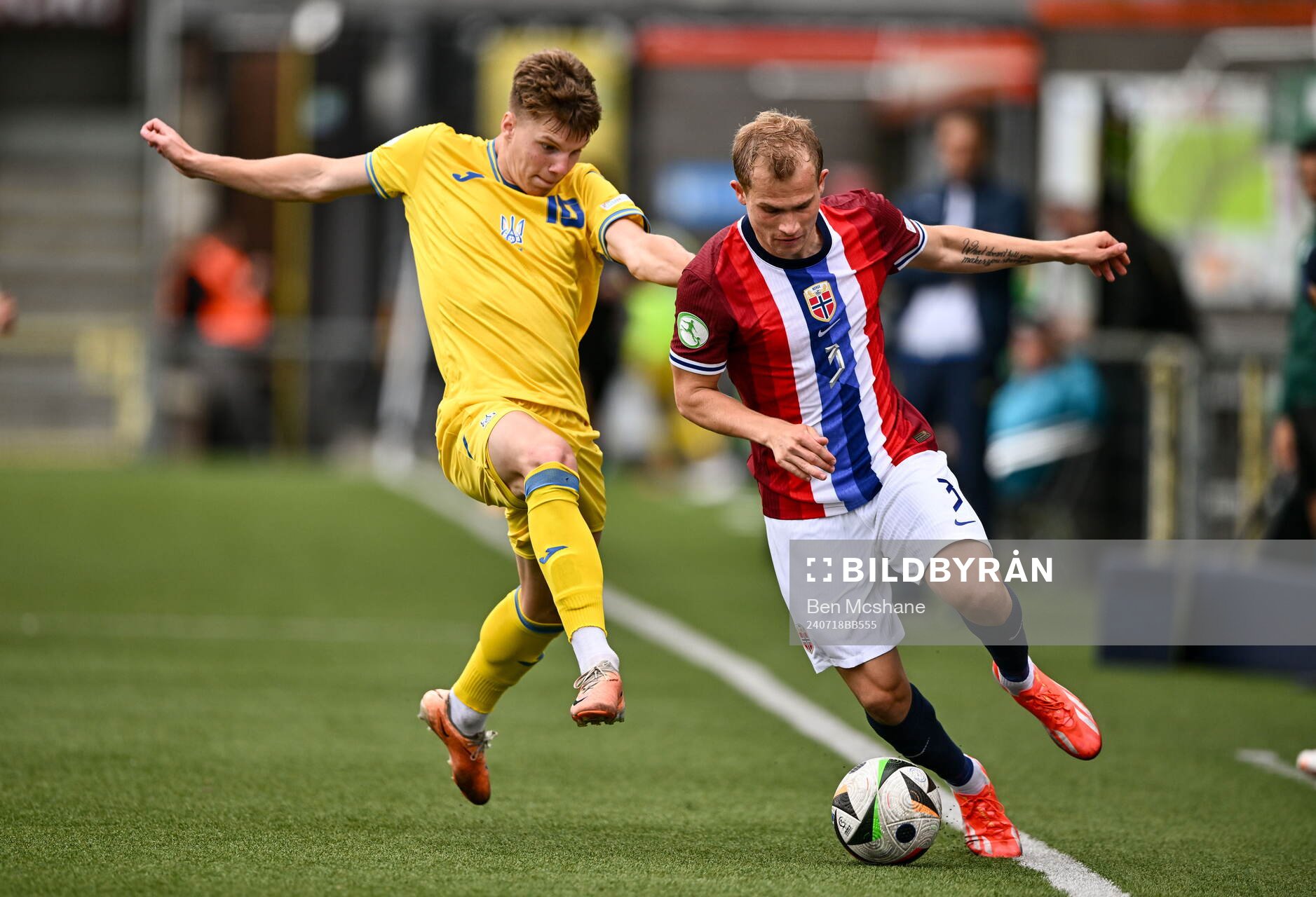 Aleksander Andresen of Norway in action against Andrii