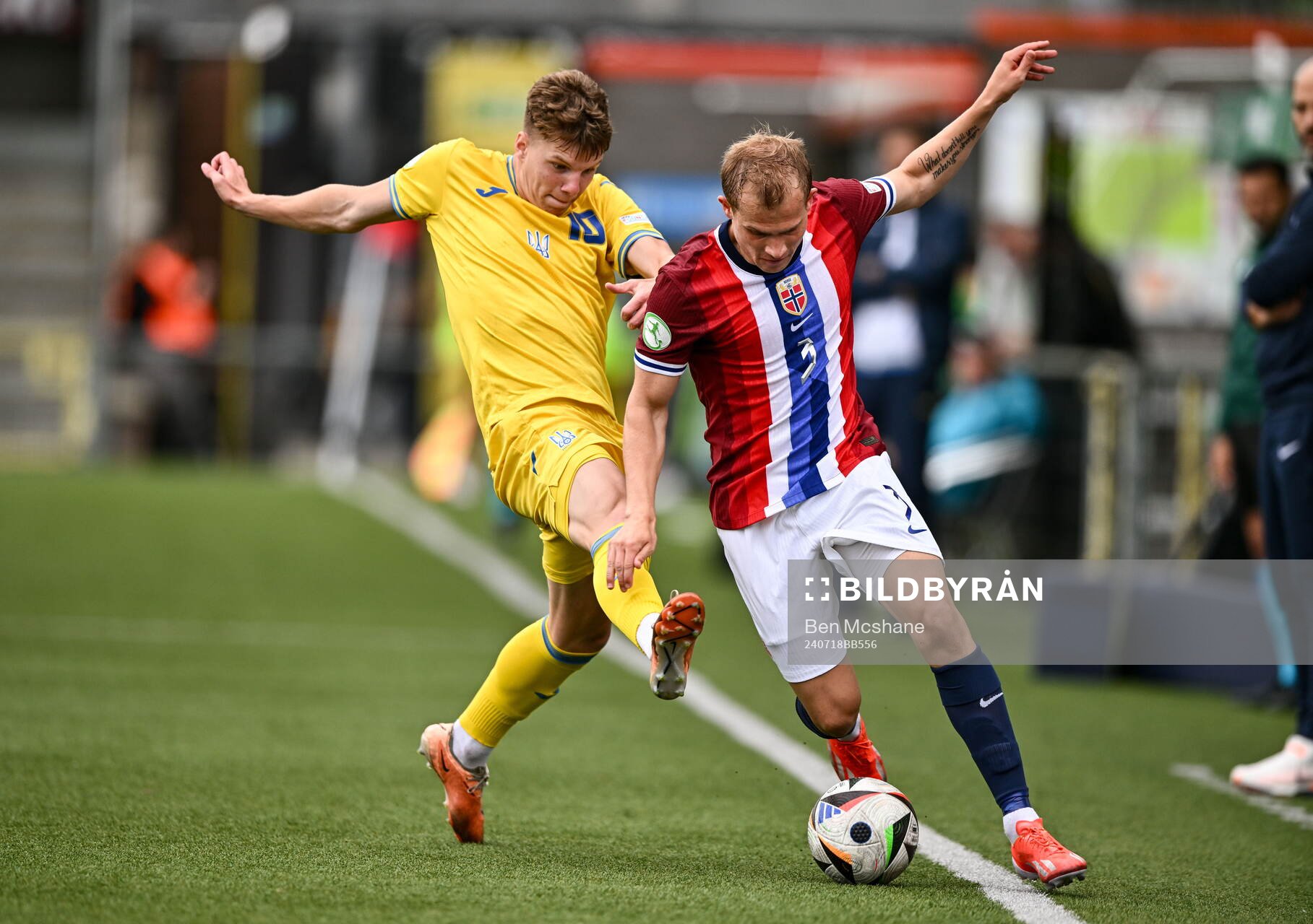 Aleksander Andresen of Norway in action against Andrii