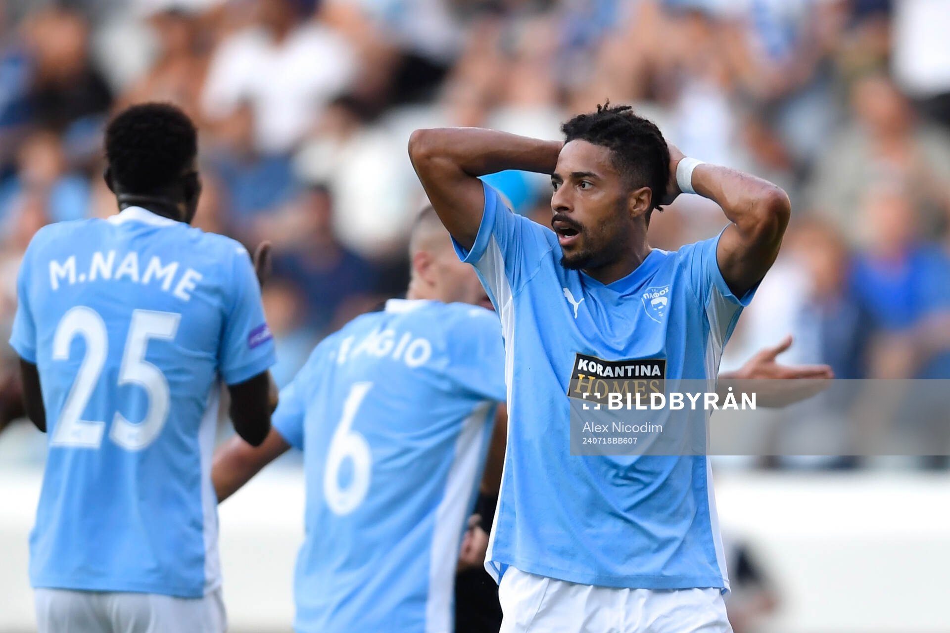 Joao Correia of Pafos reacts