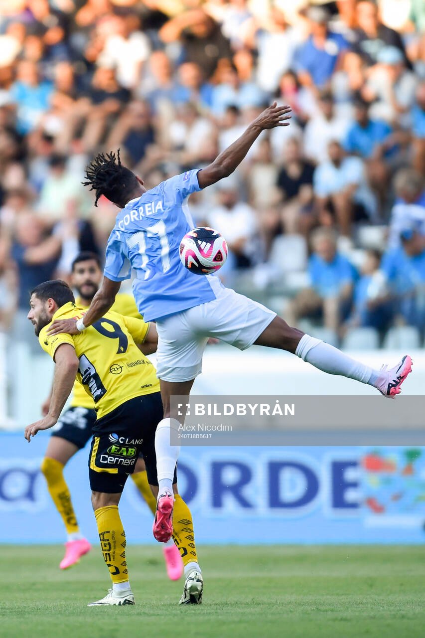 Arber Zeneli of Elfsborg and Joao Correia of Pafos
