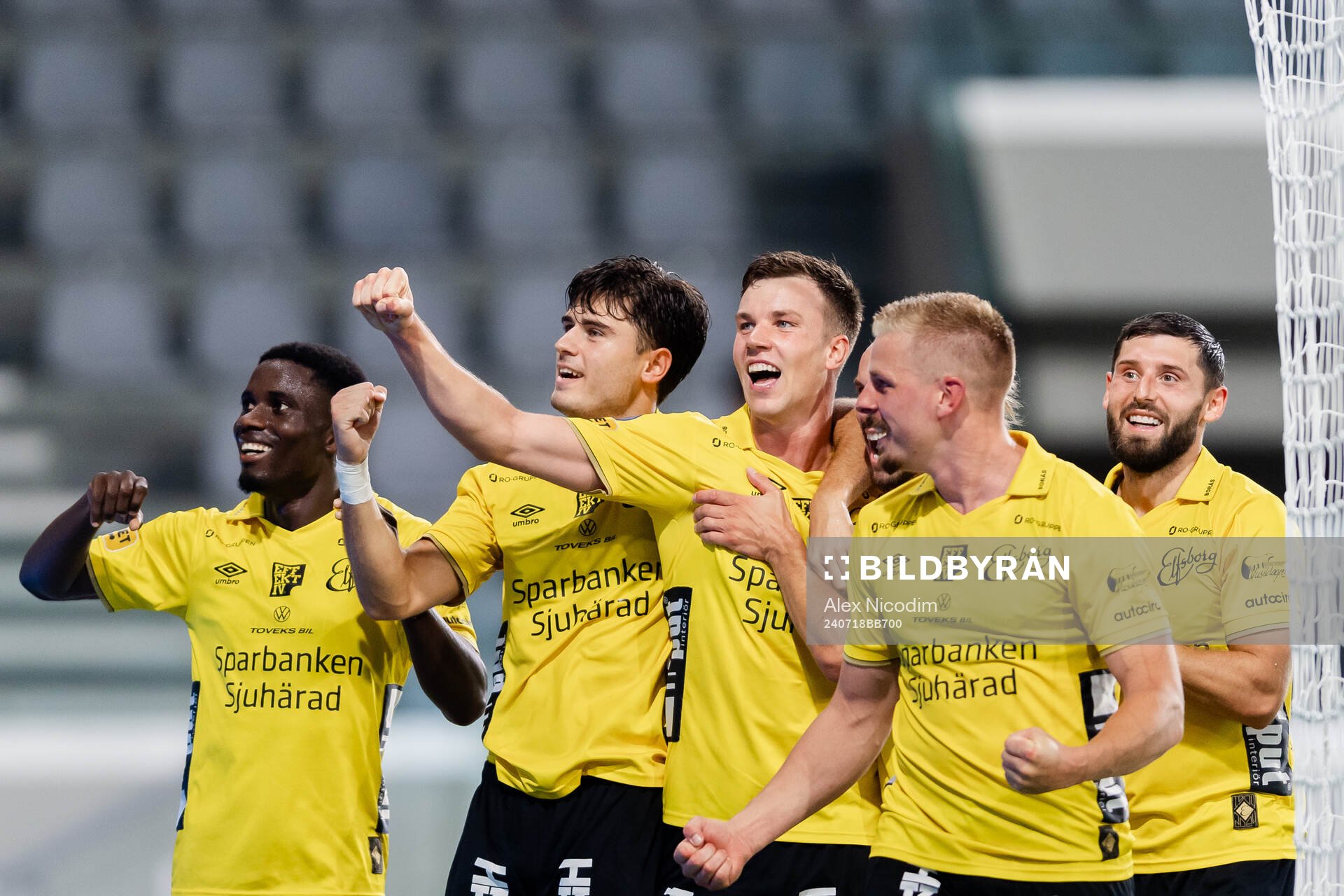 Andri Fannar Baldursson of Elfsborg celebrates the 2-3 goal during the UEFA Europa League qualification match between Pafos and Elfsborg on July 18, 2024 in Limassol.