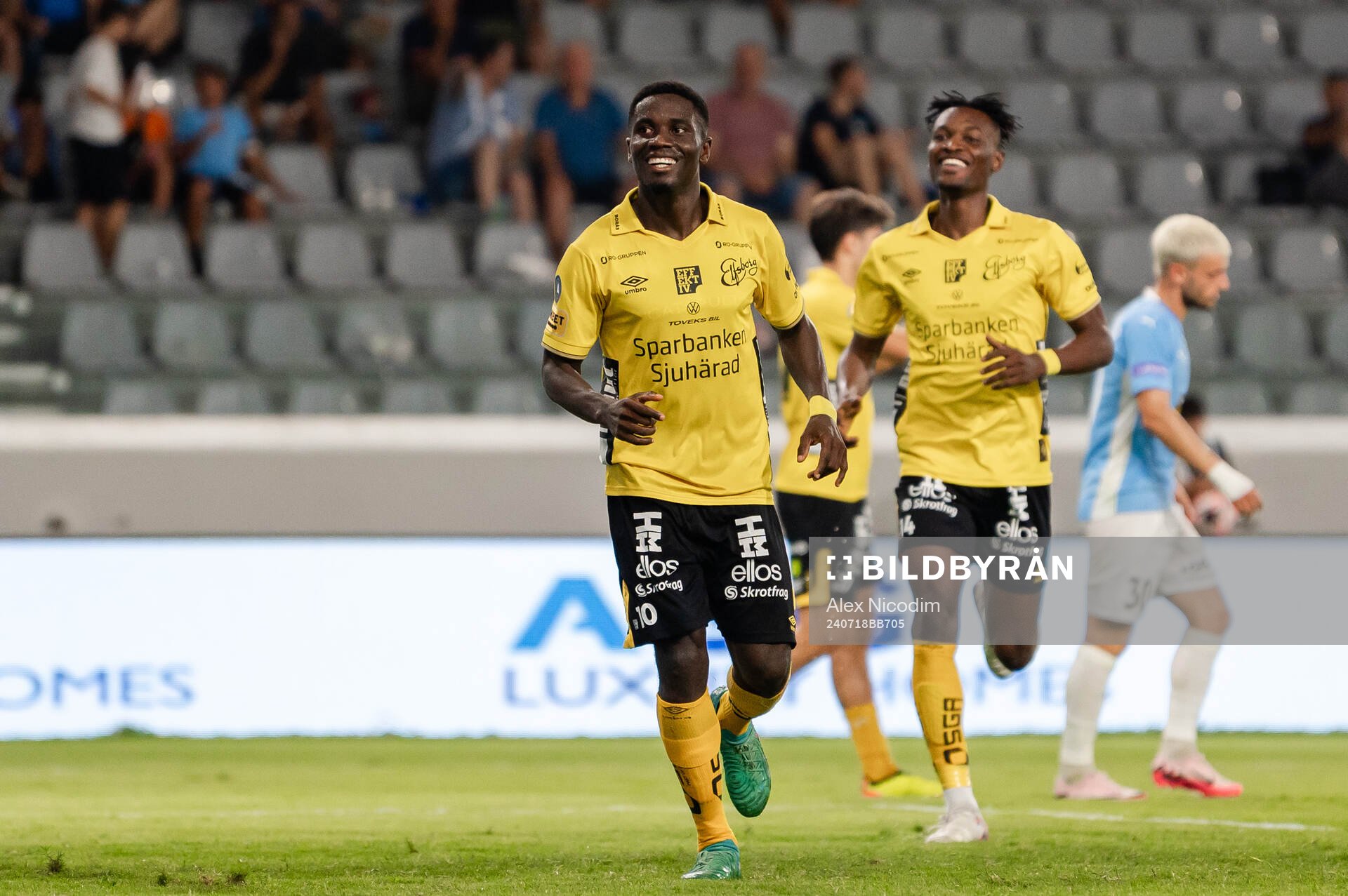 Michael Baidoo and Jalal Abdullai  of Elfsborg celebrate