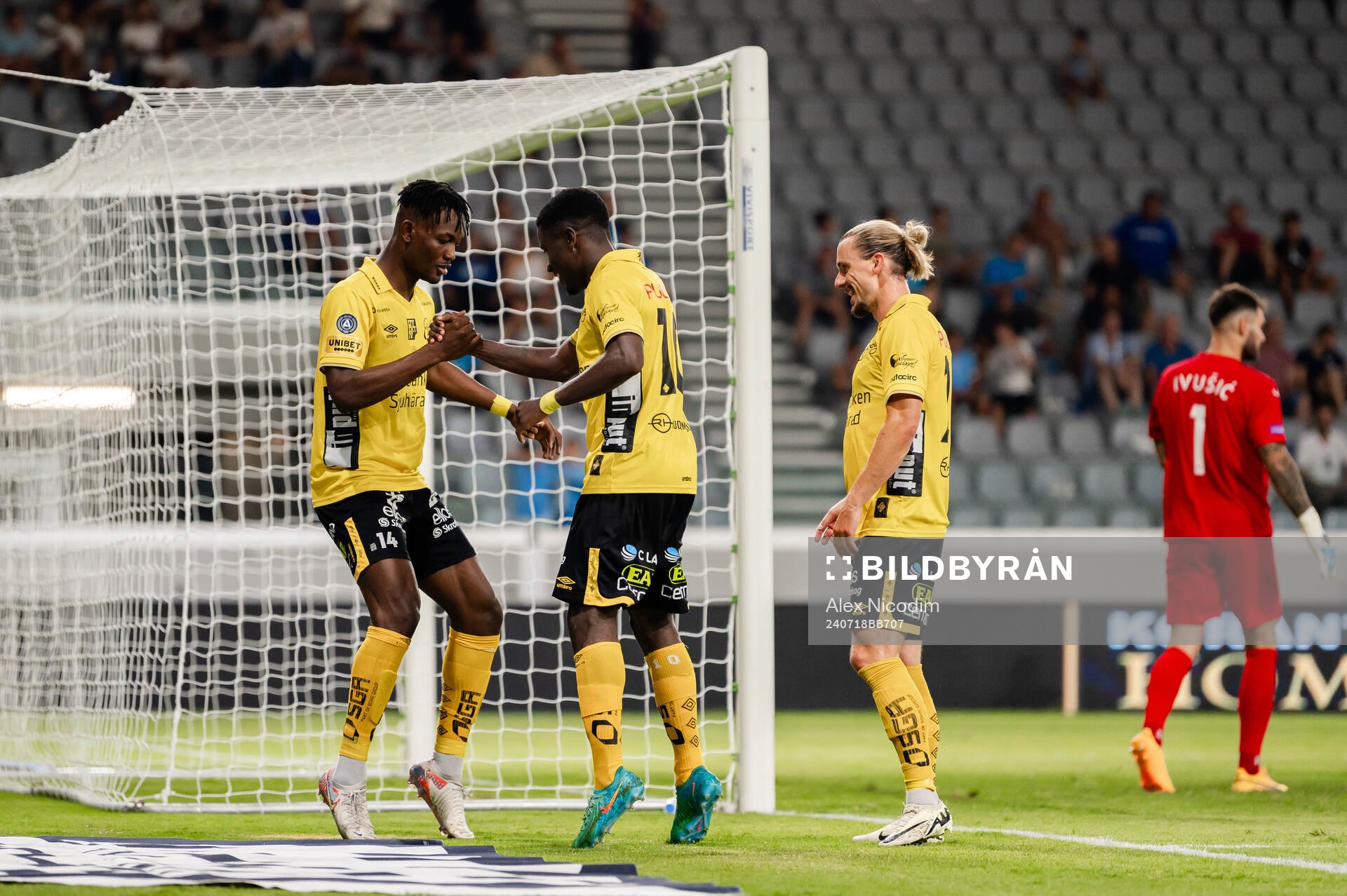 Michael Baidoo and Jalal Abdullai  of Elfsborg celebrate