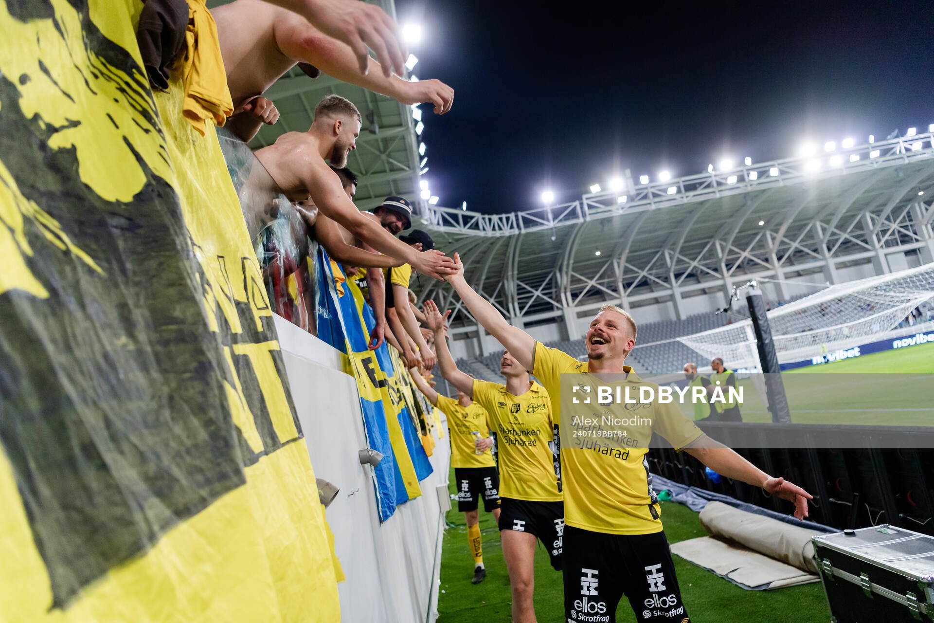 Per Frick of Elfsborg celebrates with fans