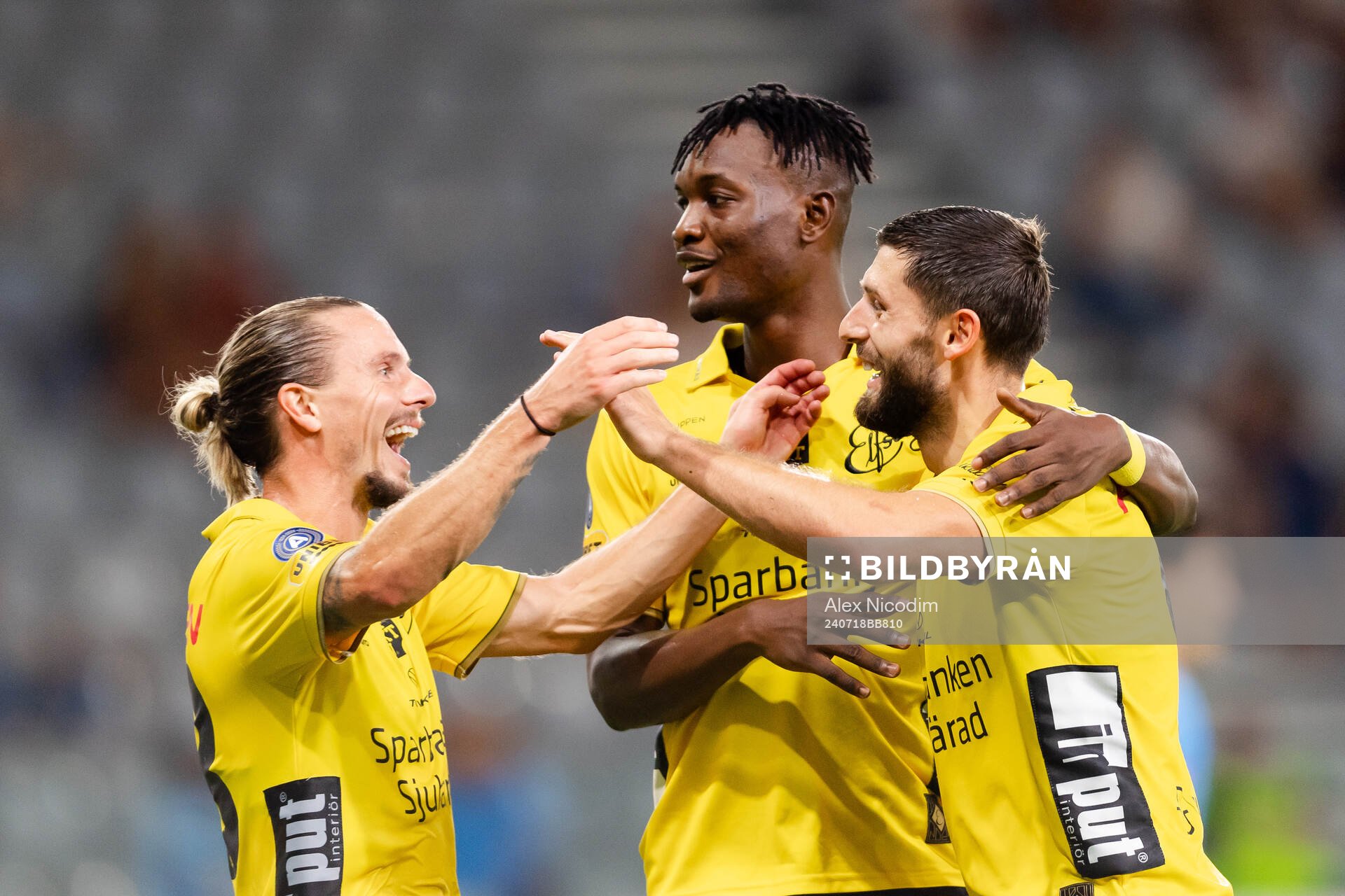 Niklas Hult, Jalal Abdullai and Arber Zeneli of Elfsborg