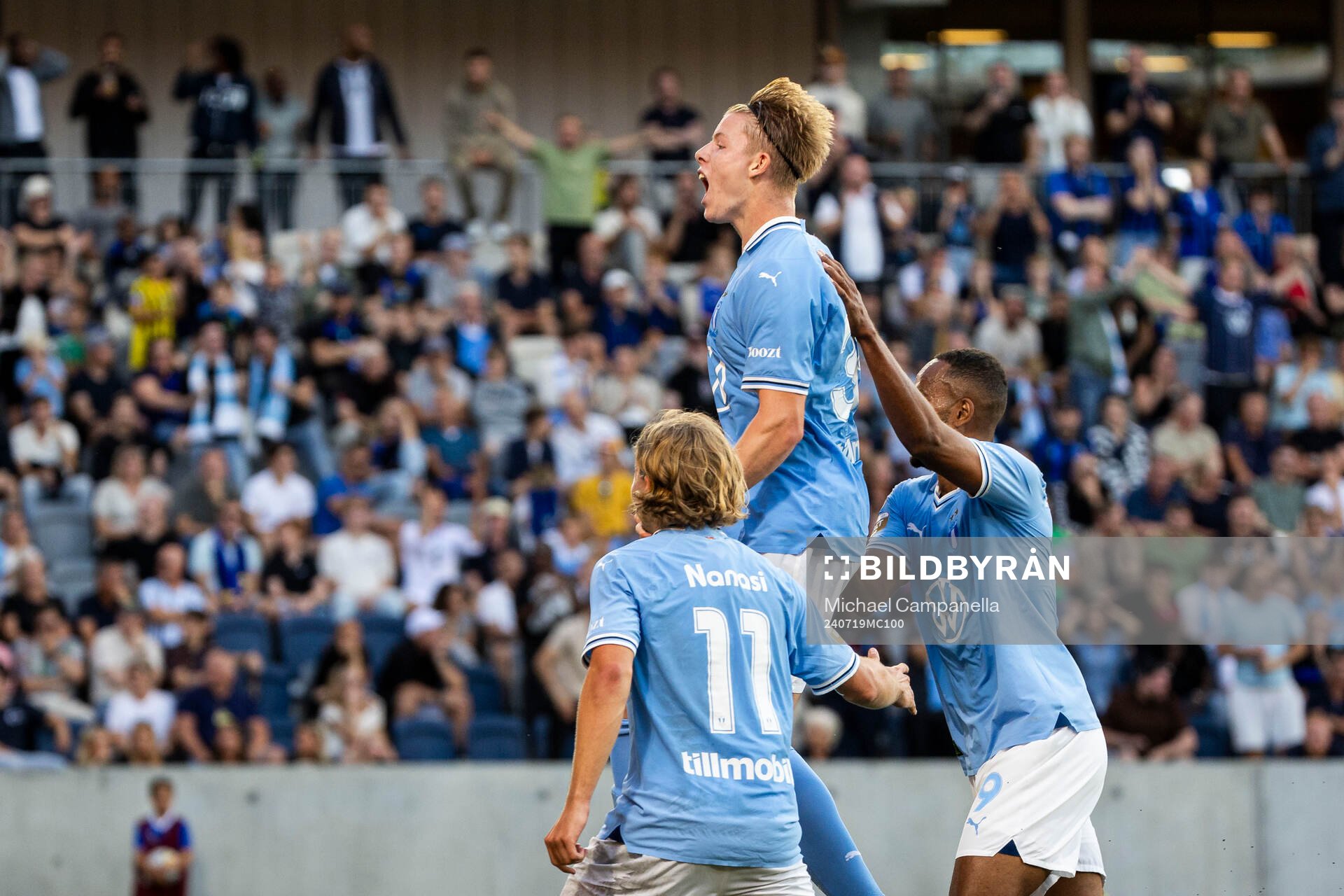 Malmö FFs Nils Zätterström, Sebastian Nanasi, och Isaac