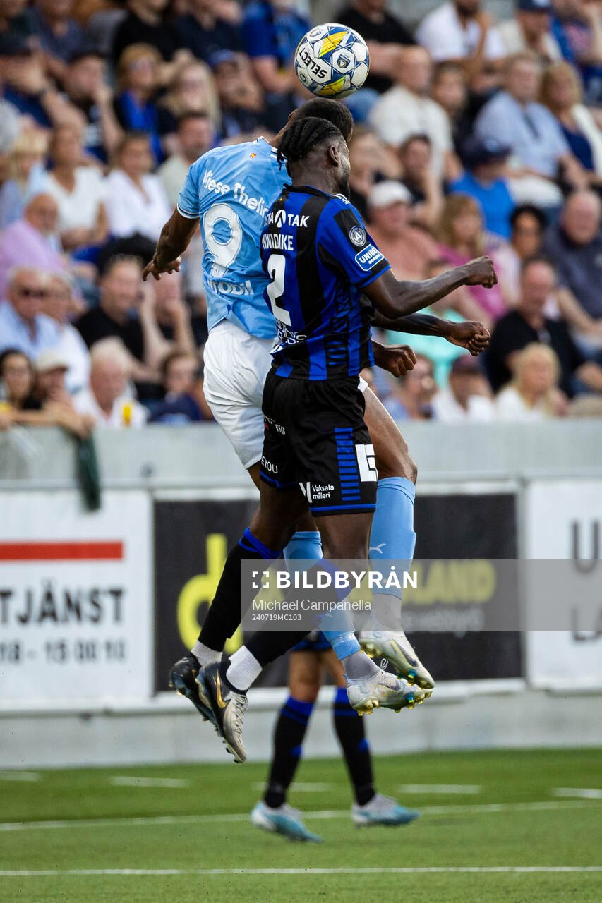 Sirius Patrick Nwadike och Malmö FFs Isaac Kiese Thelin