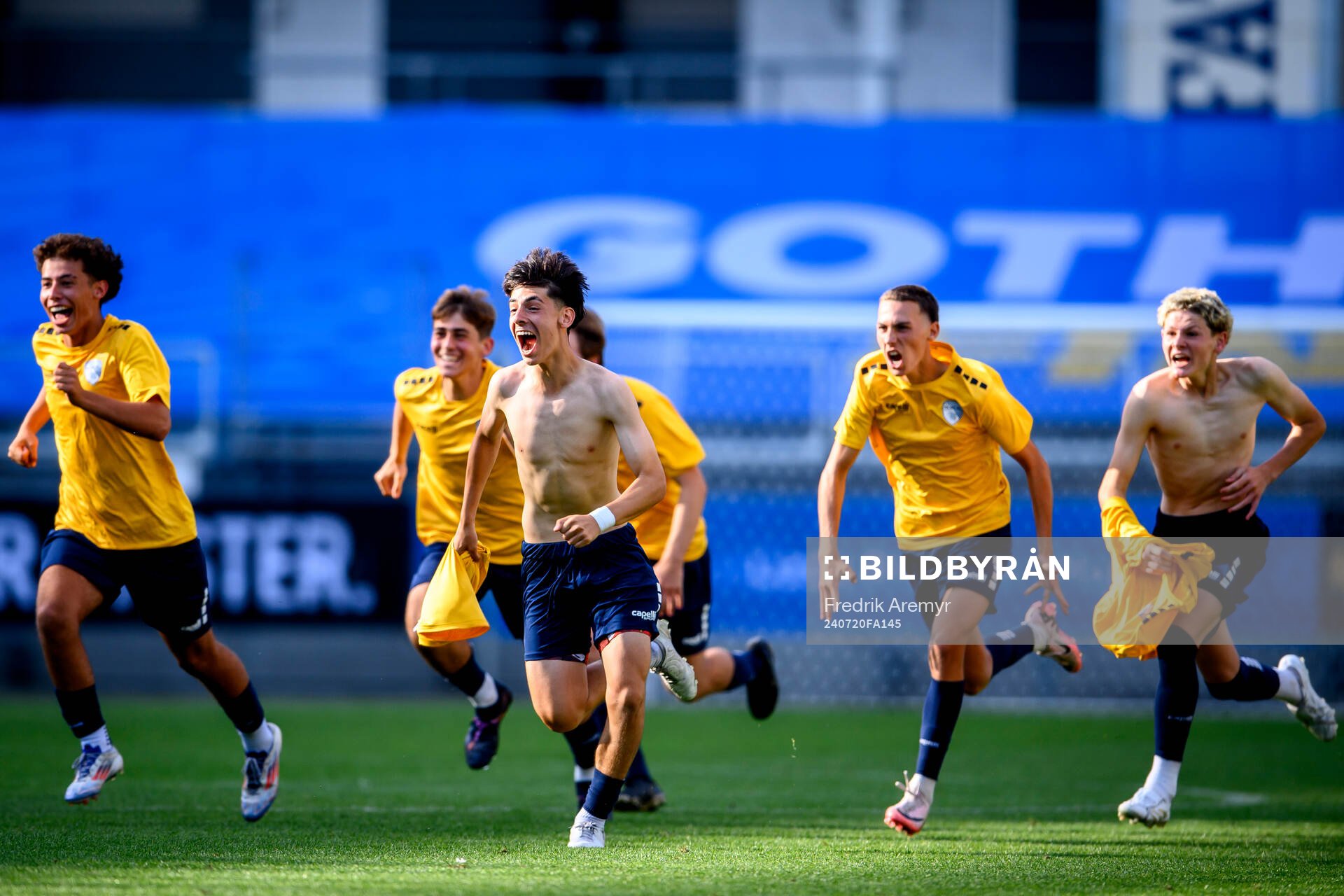  Norcals spelare jublar efter B16 finalen mellan Stjarnan och Norcal Premier PDP under finalerna i Gothia Cup den 20 juli 2024 i Göteborg. 