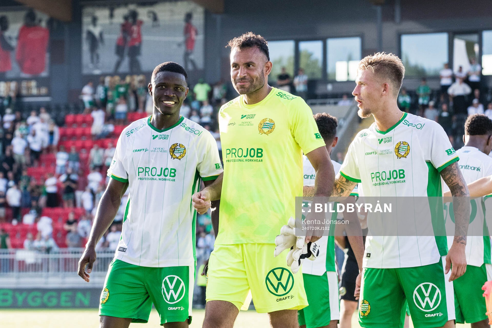 Hammarbys Ibrahima Breze Fofana och målvakt Warner Hahn