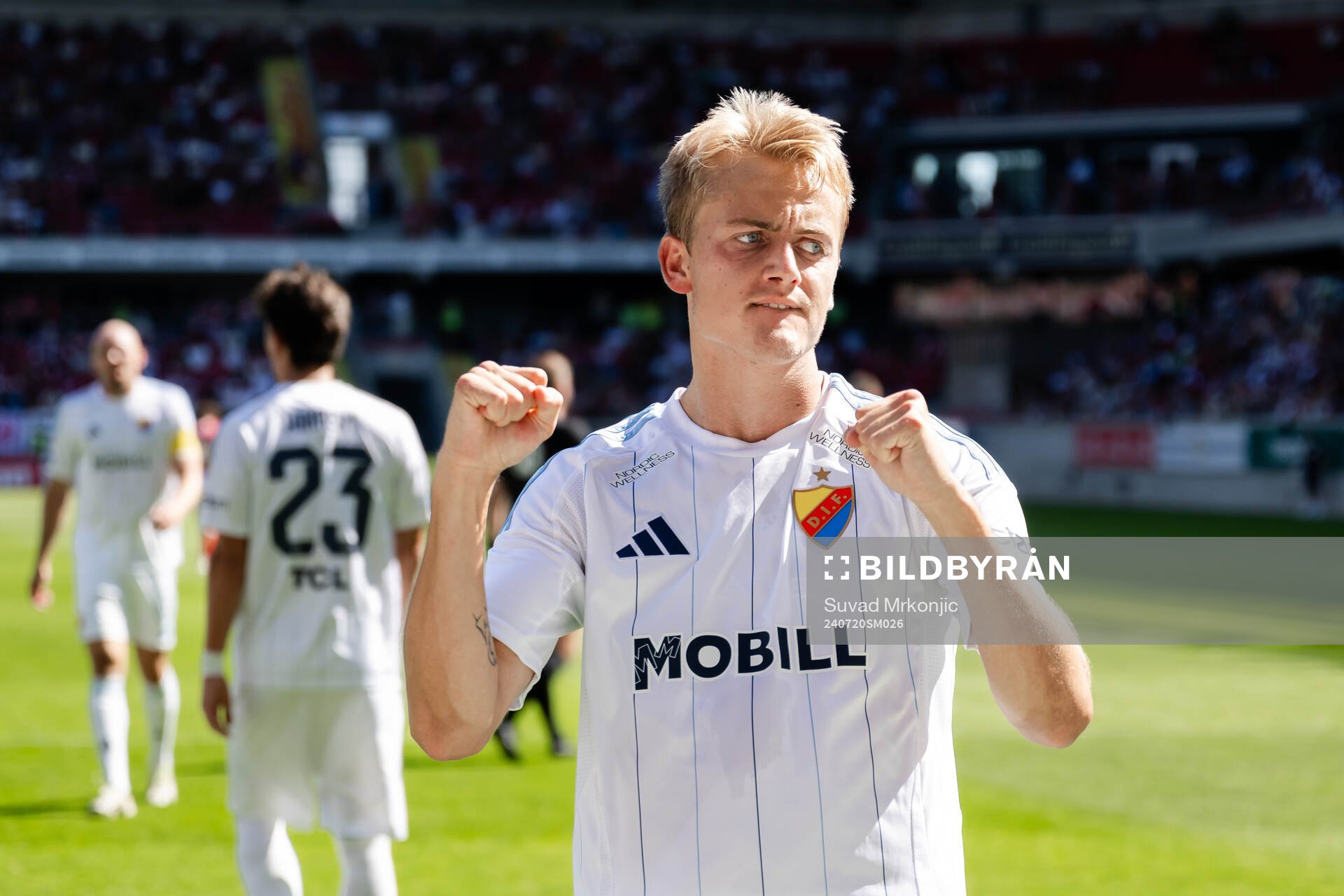 Djurgårdens Oskar Fallenius jublar