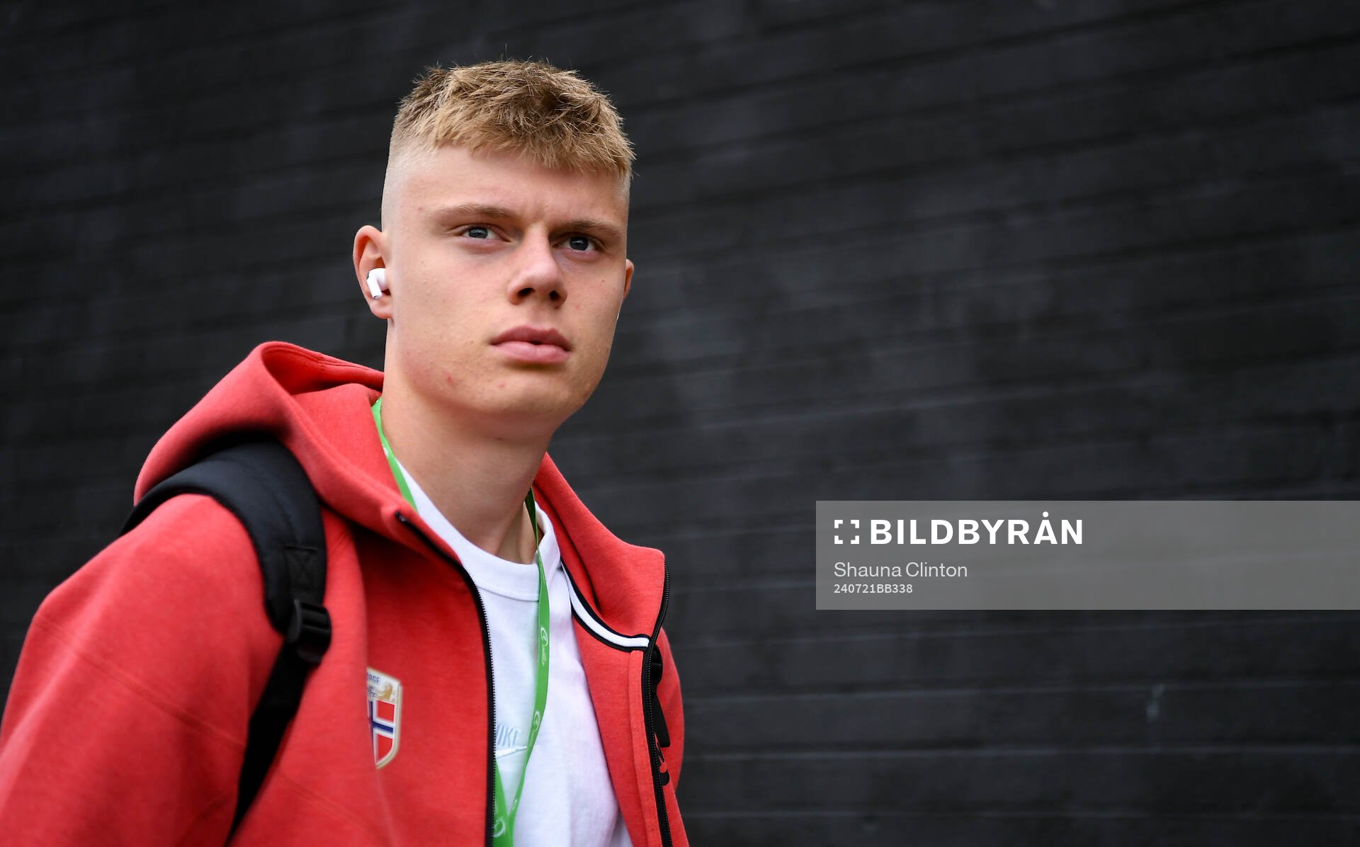 Rasmus Holten of Norway arrives
