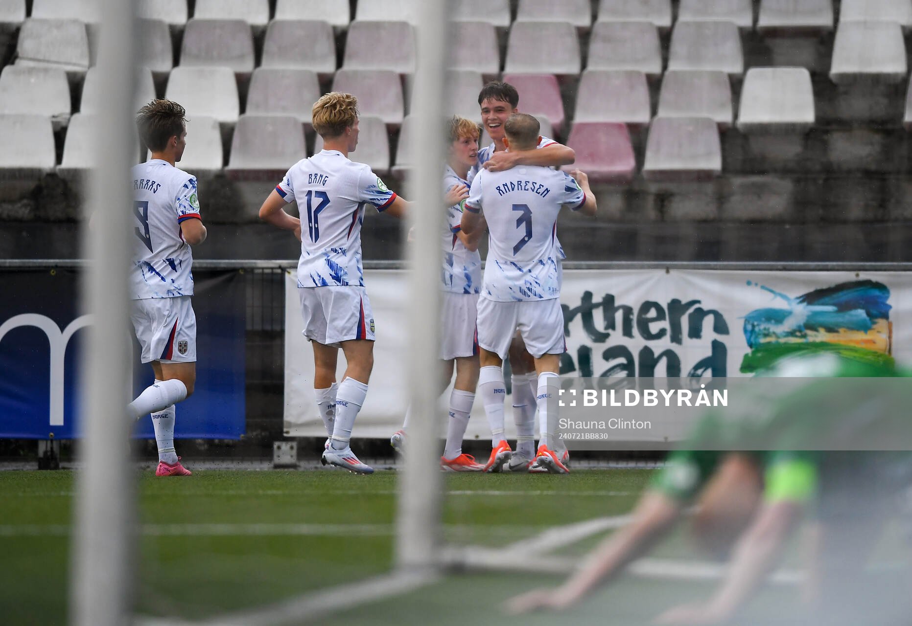 Daniel Braut of Norway celebrates