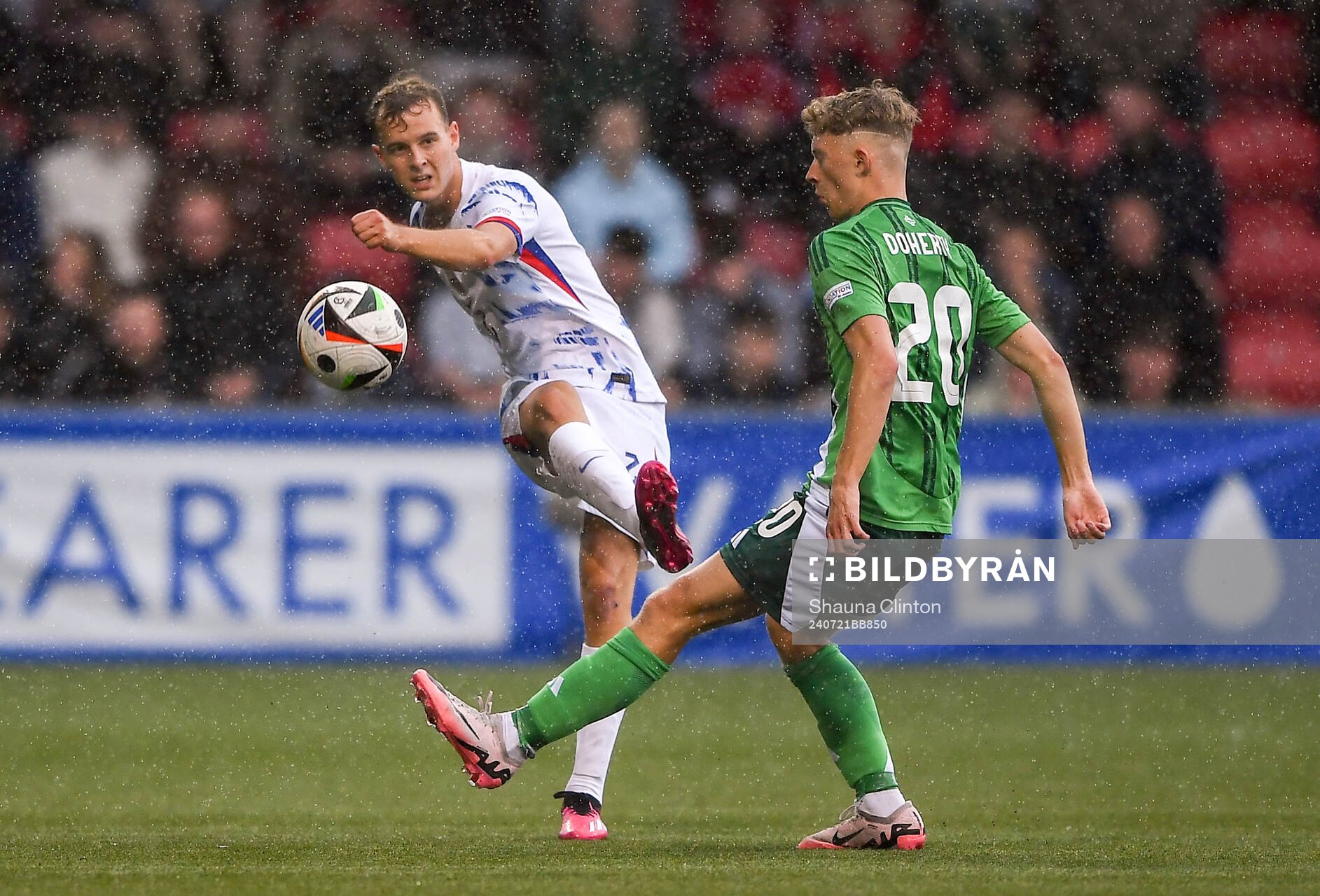 Filip Loftesnes-Bjune of Norway in action against Aodhan