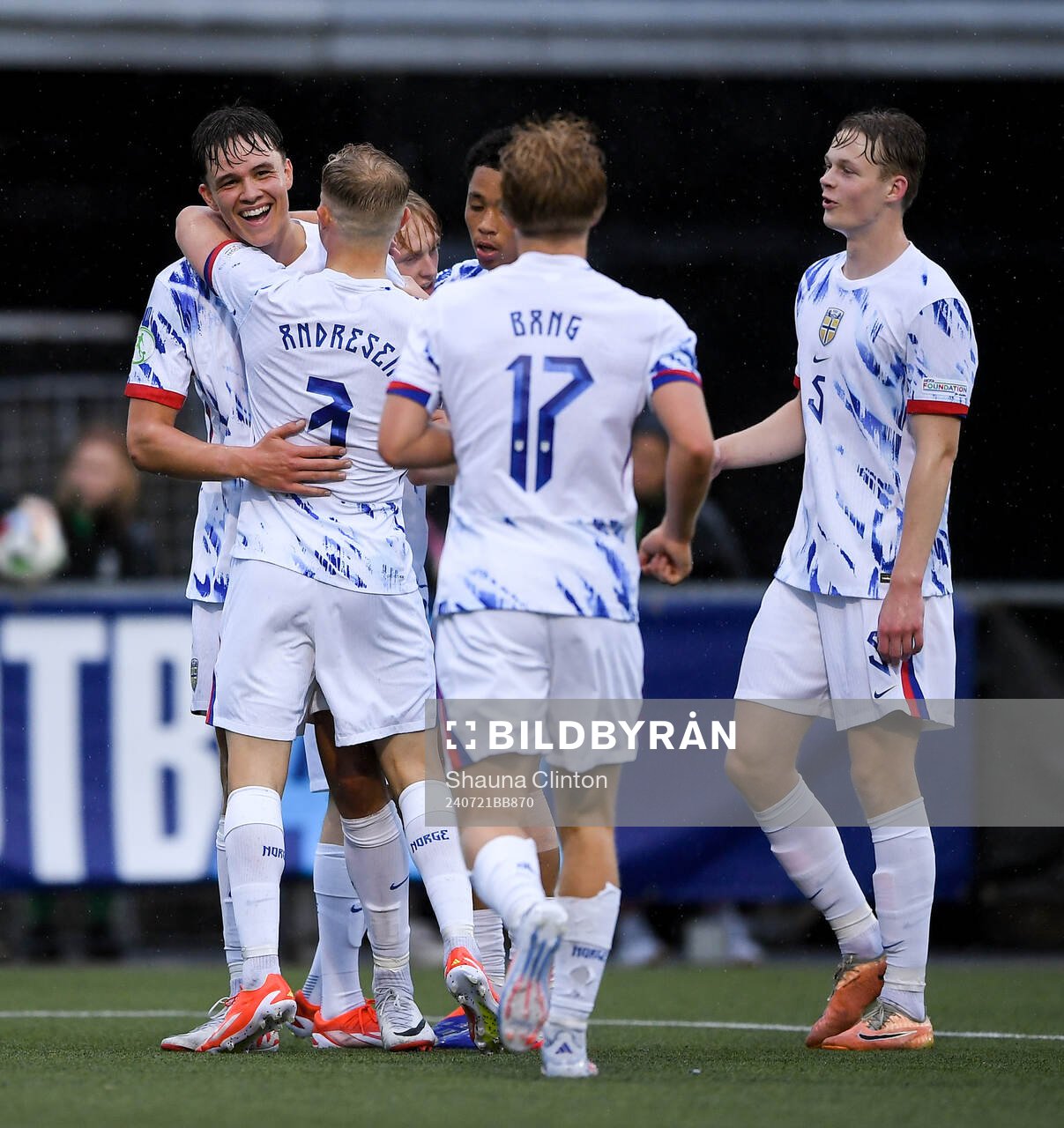 Daniel Braut of Norway celebrates