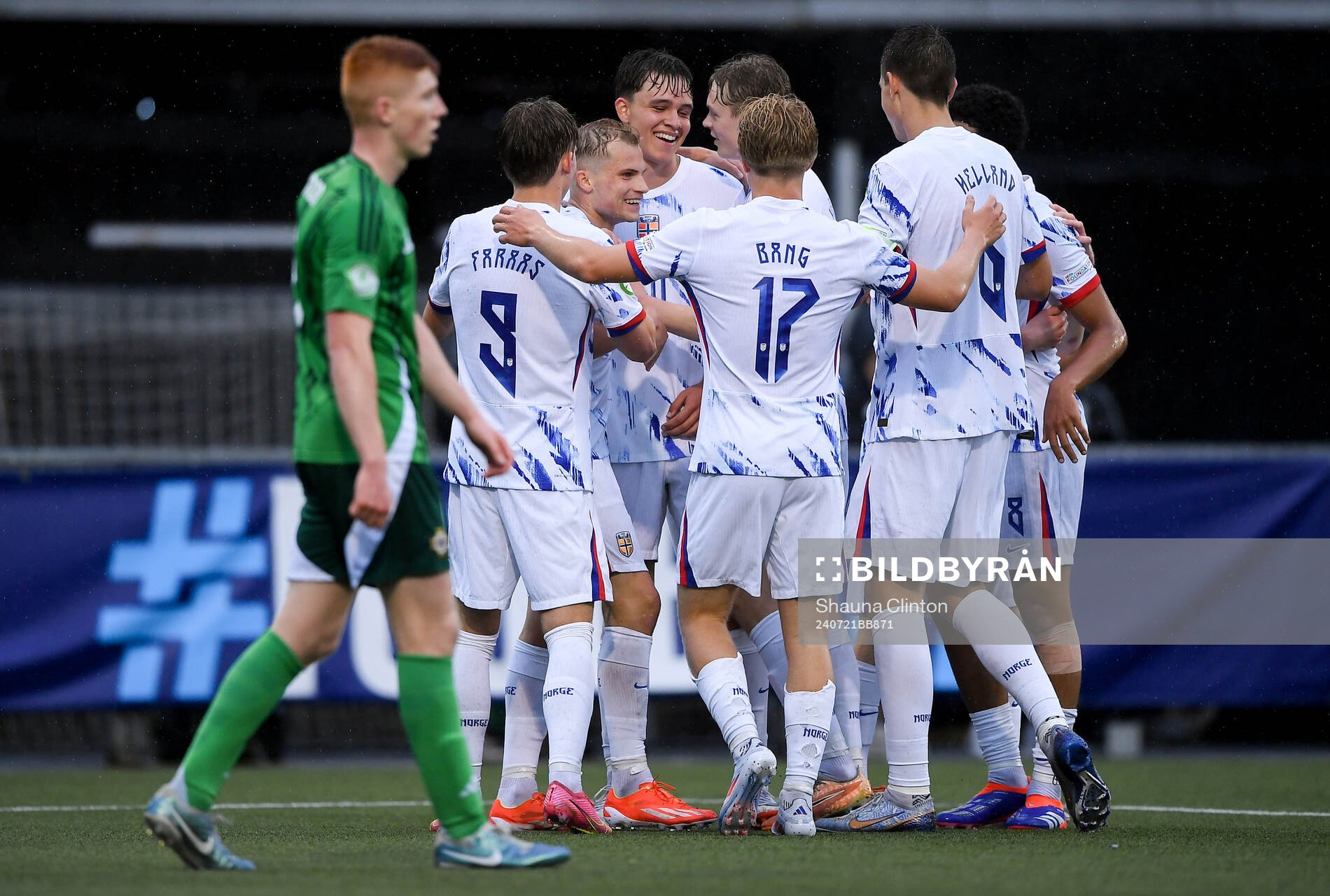 Daniel Braut of Norway celebrates